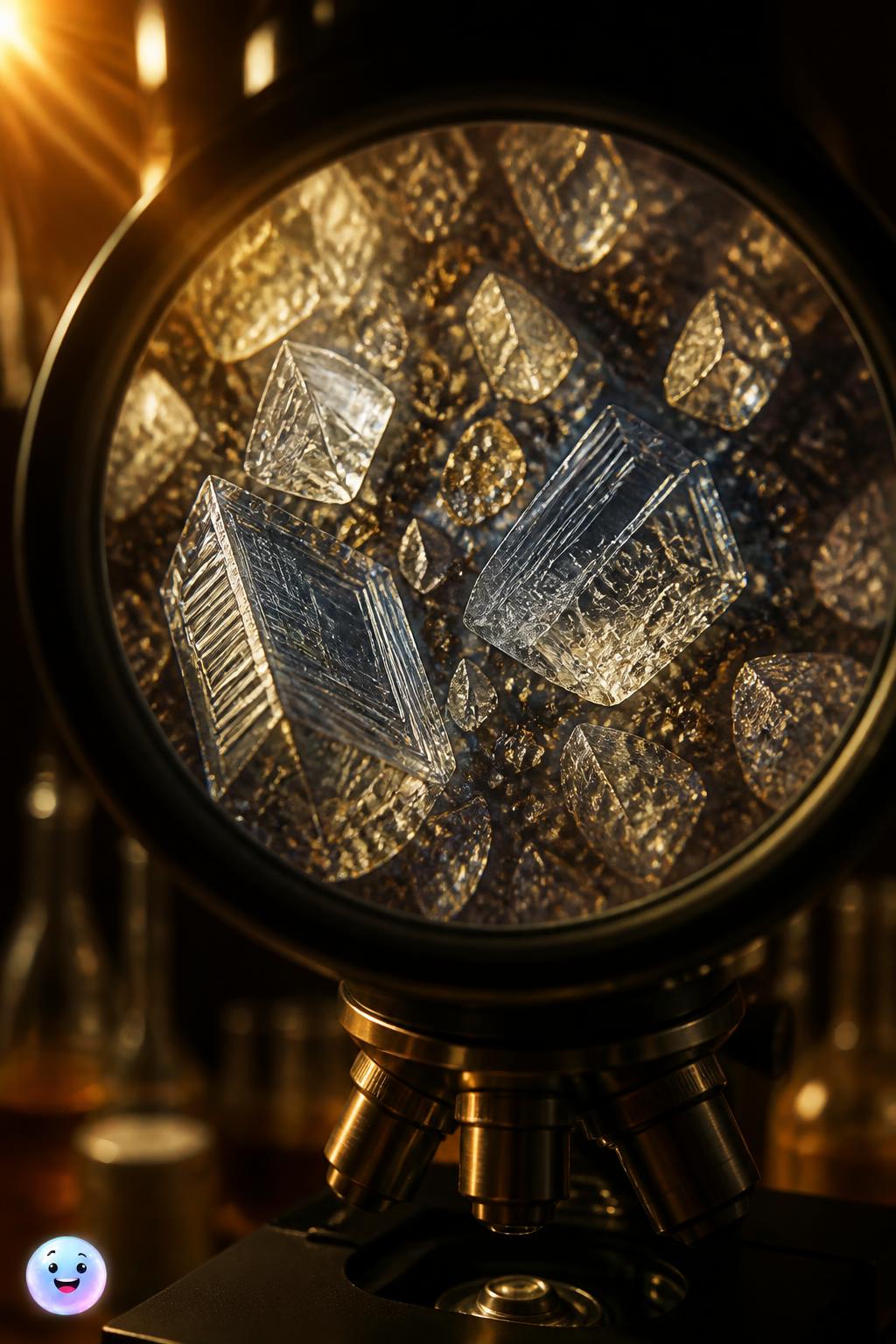 Shattered crystals under the microscope