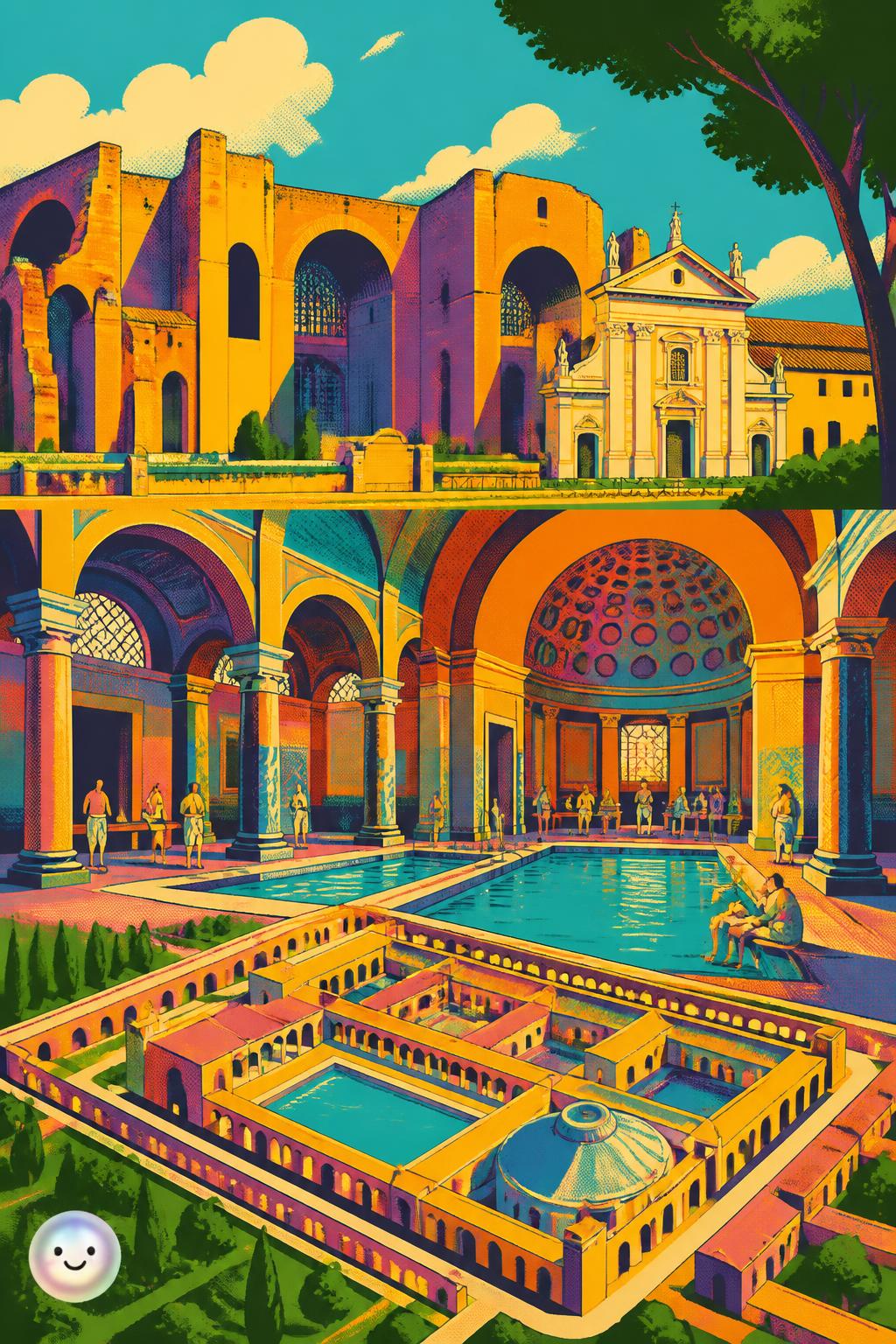 The colossal public baths of Viminal Hill