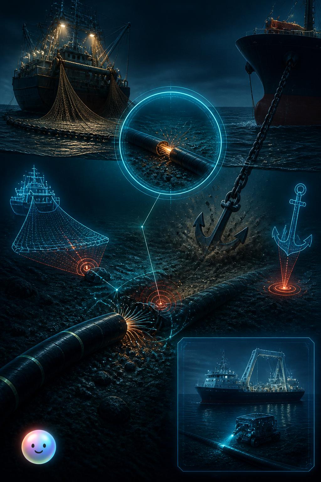 The danger of dragging anchors and fishing nets