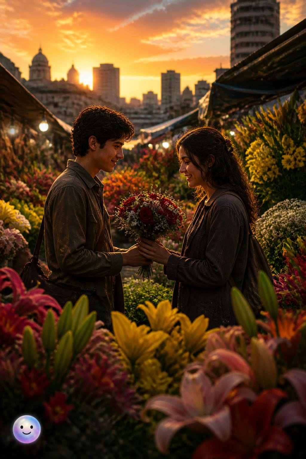 El cortejo y las flores en los mercados tradicionales