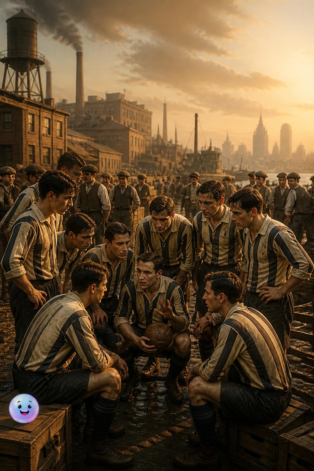Industrial giants and factory teams