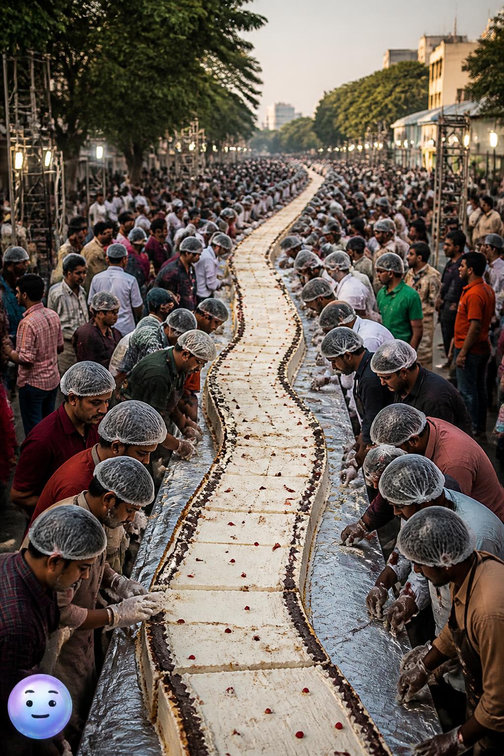 Cinco kilómetros de pastel en India