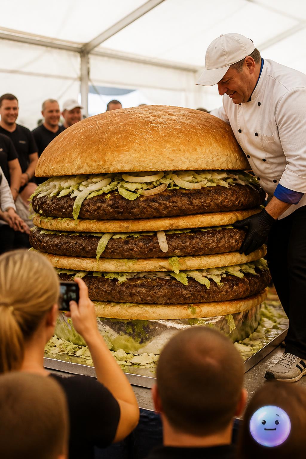La hamburguesa de tres pisos y una tonelada