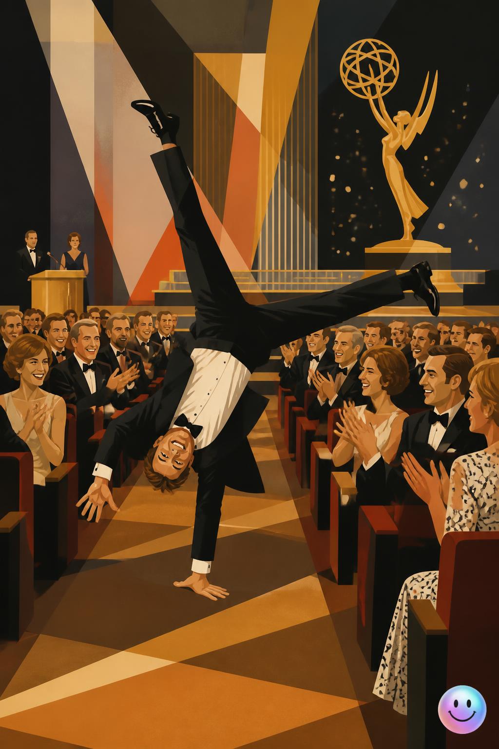 Alan Alda cartwheels down the aisle