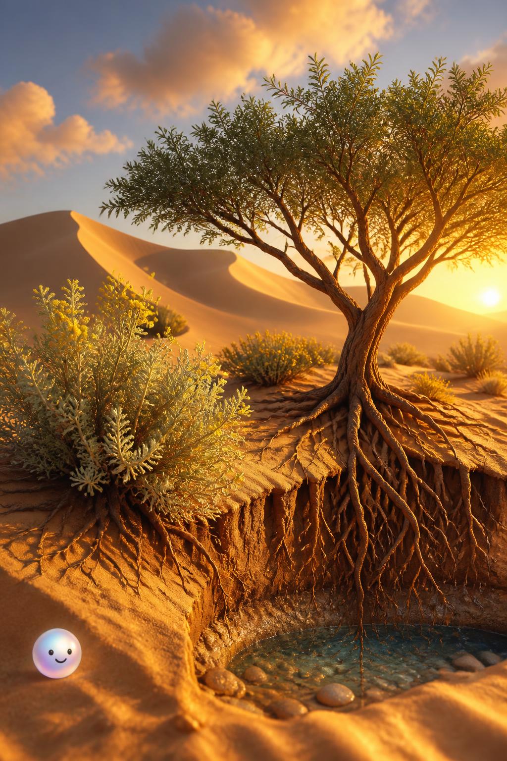 La vegetación resistente del desierto