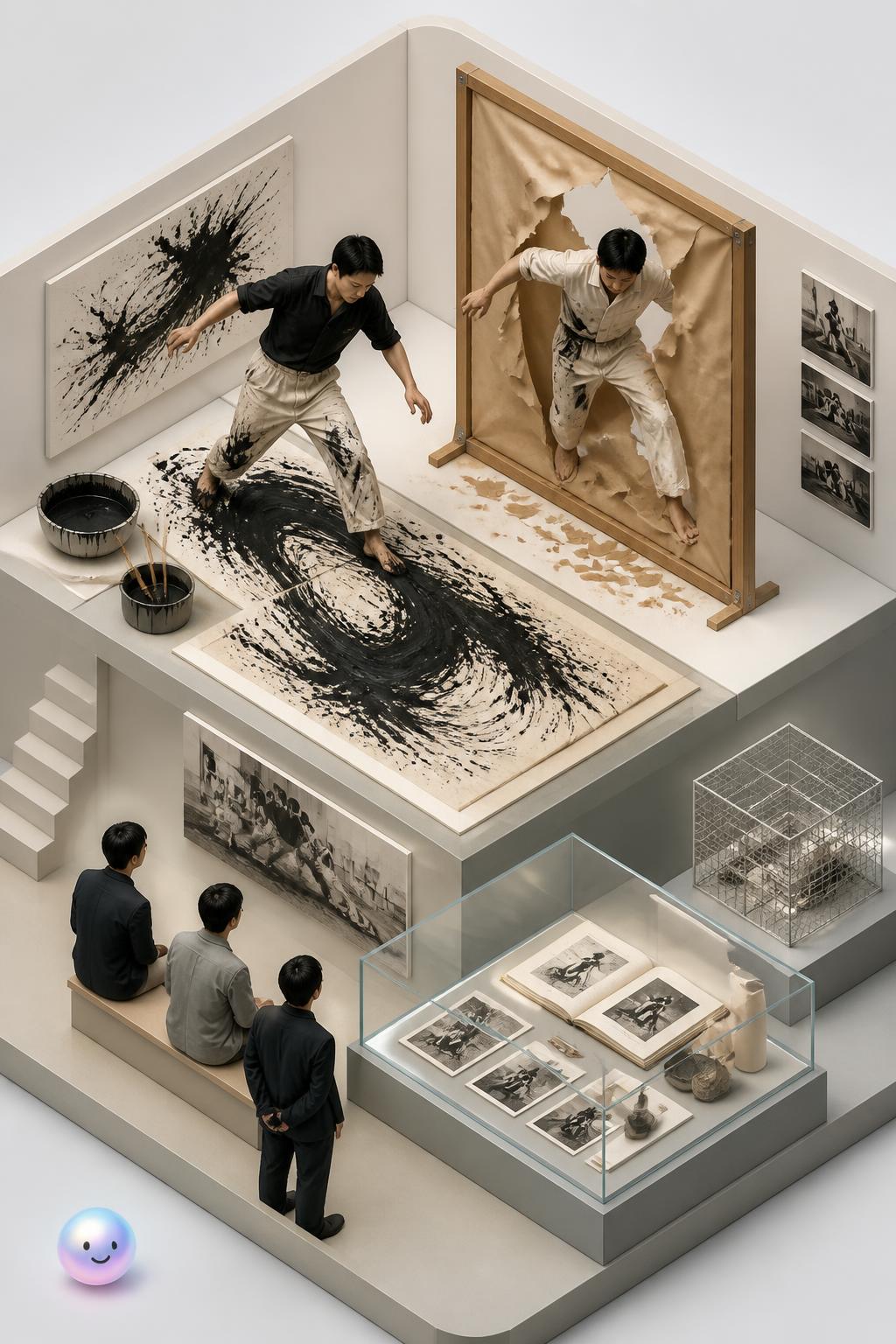 El grupo Gutai y el lienzo humano en Japon