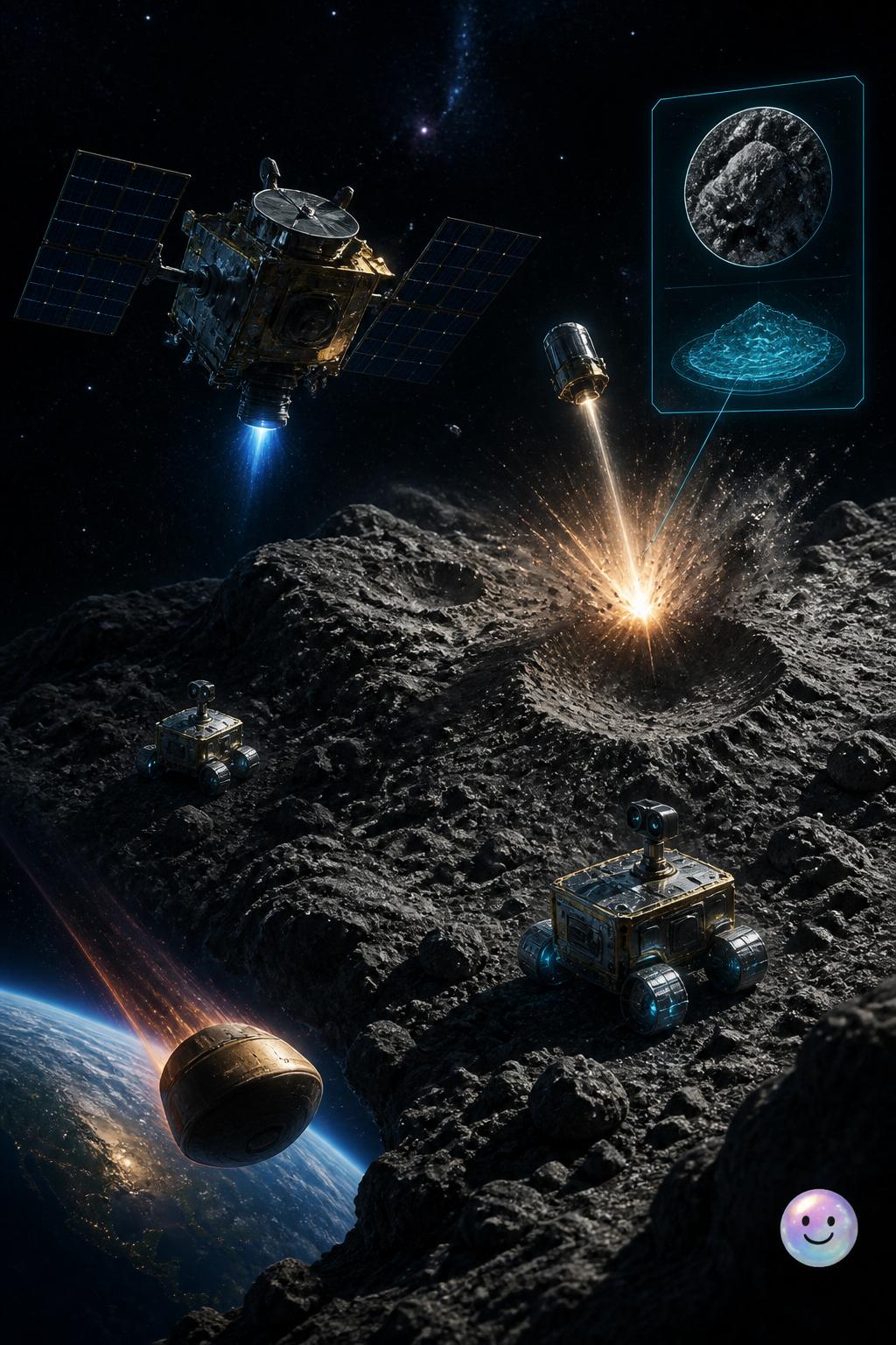Blasting an asteroid for science