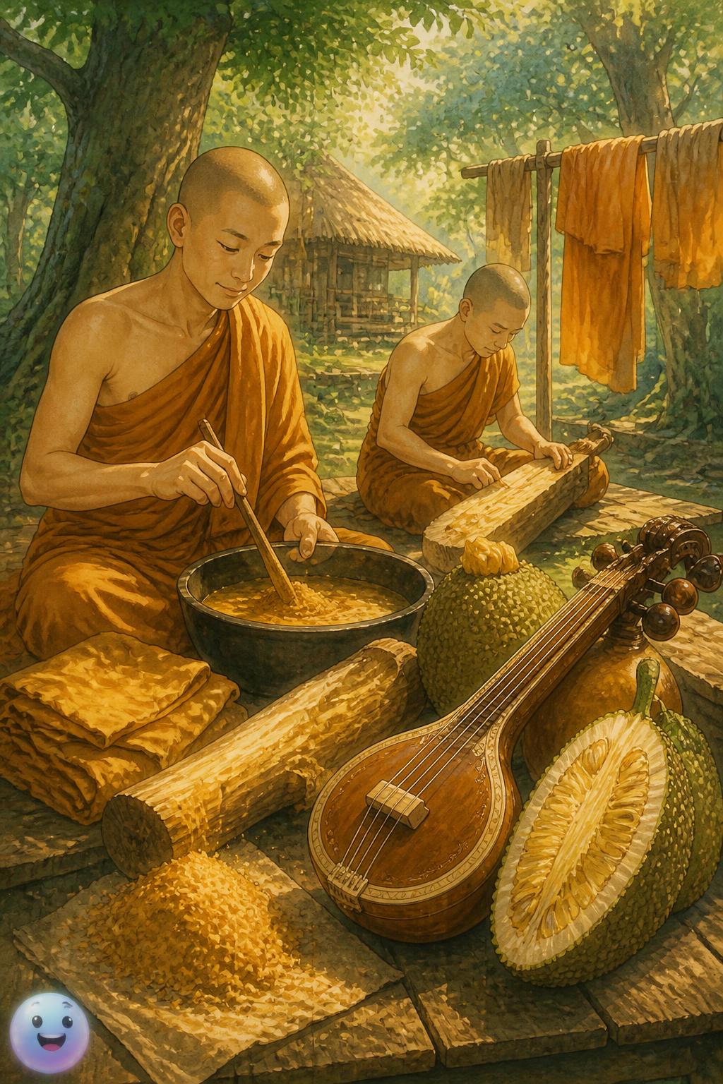 The golden wood of Buddhist monks