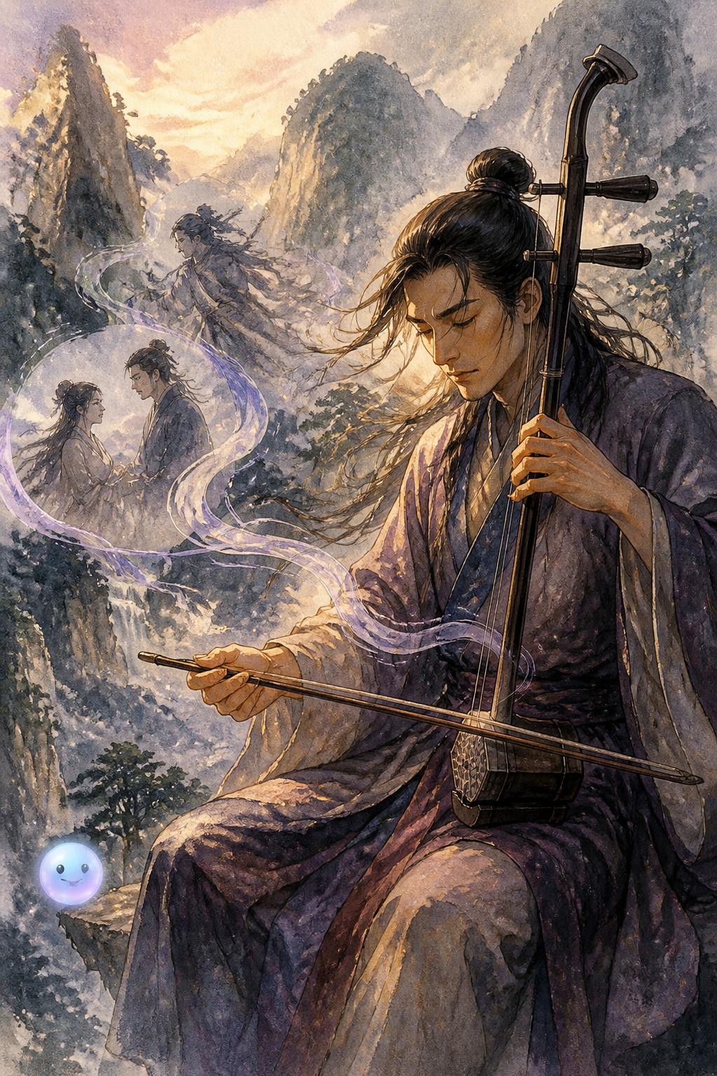 The flying bow of the erhu