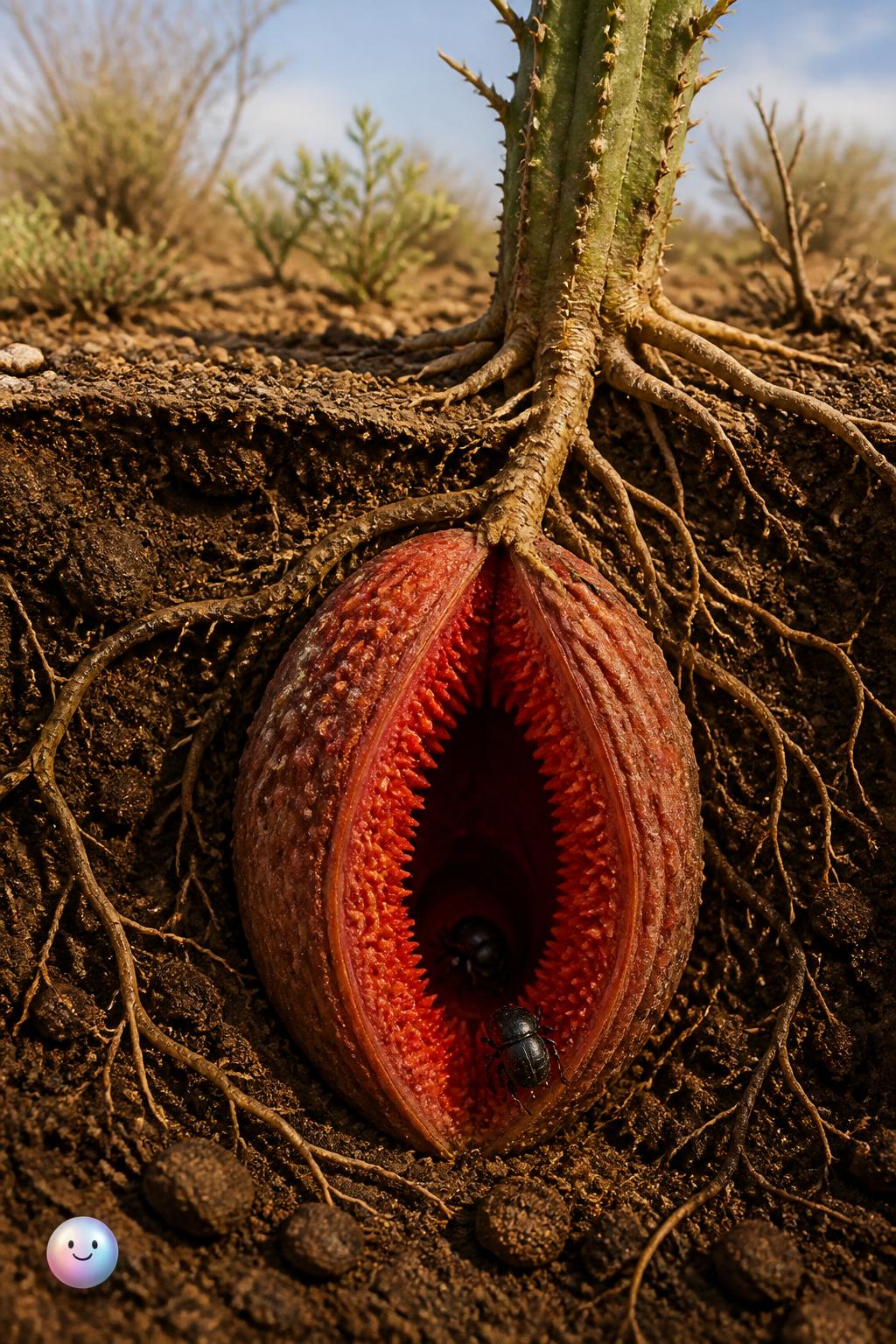 Hydnora africana and the underground trap