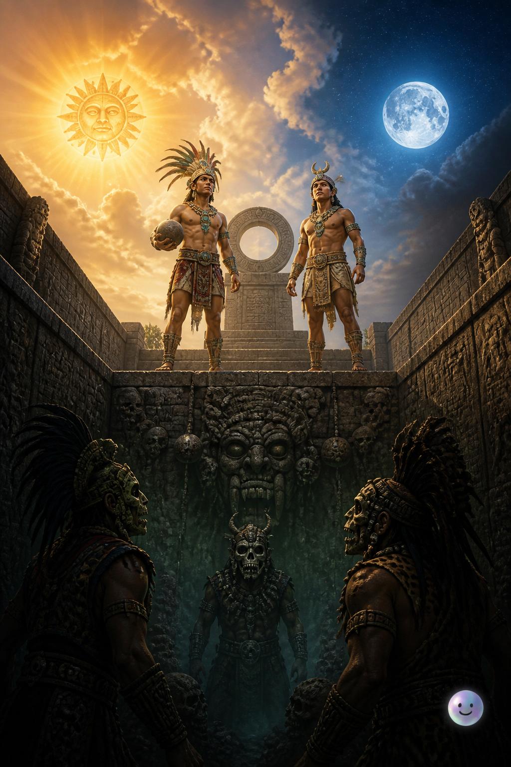 Los gemelos celestiales contra los señores de Xibalbá