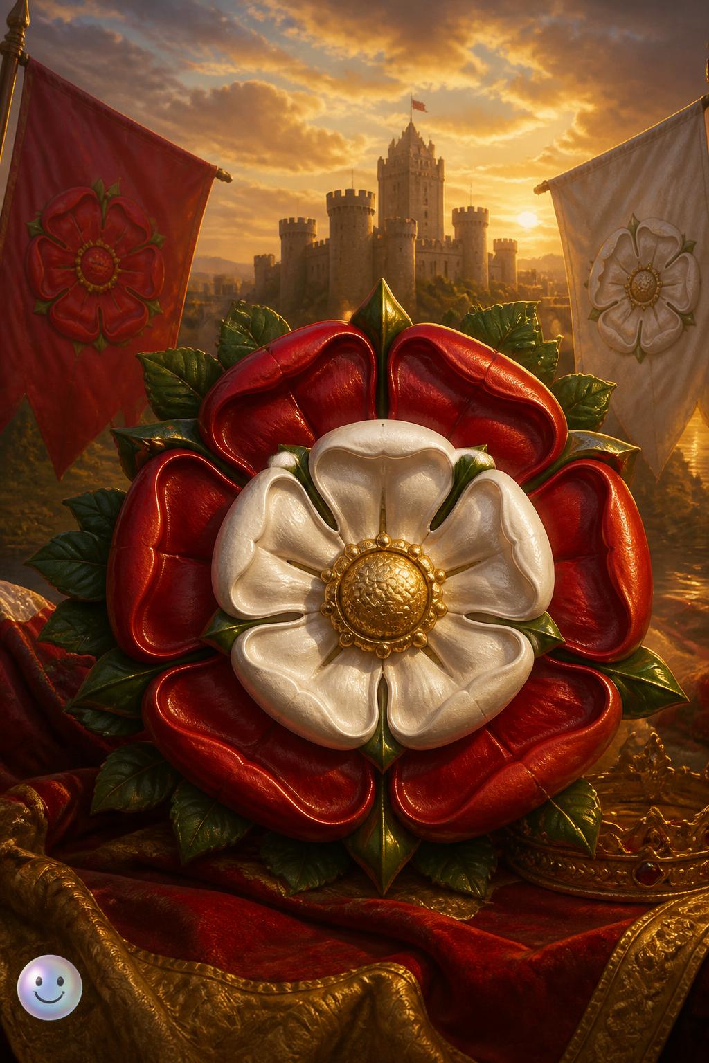 The legendary red and white Tudor rose