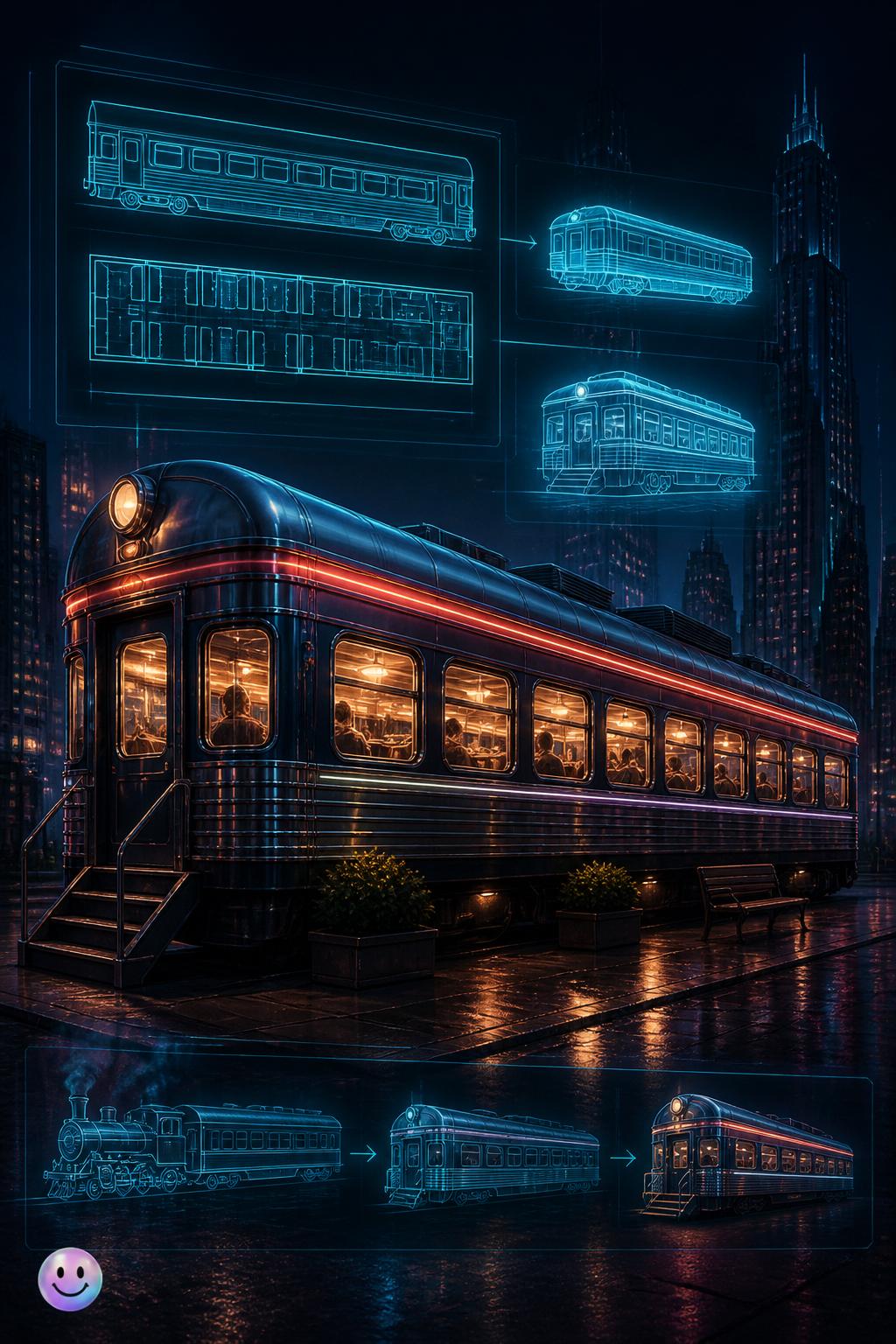 The clever illusion of railroad cars