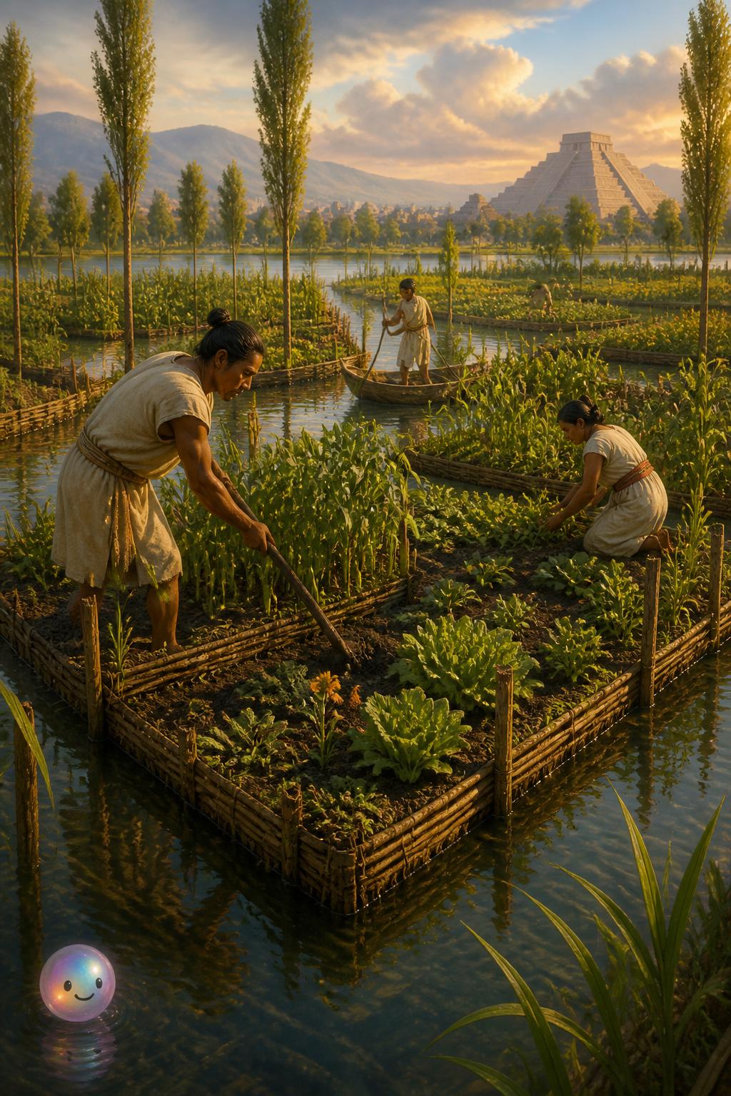 The floating gardens called chinampas
