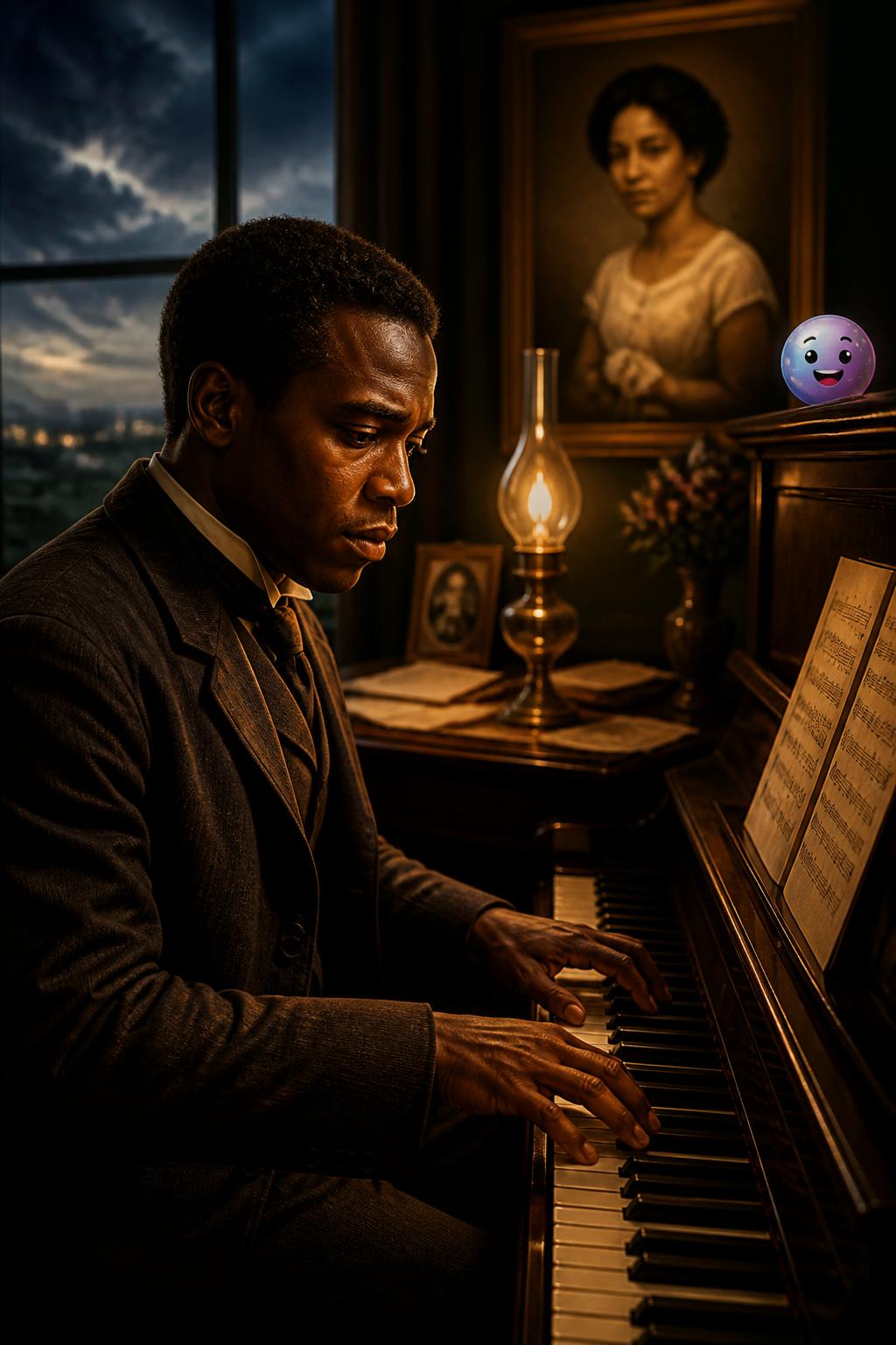 Ragtime rhythms amidst deep sorrow