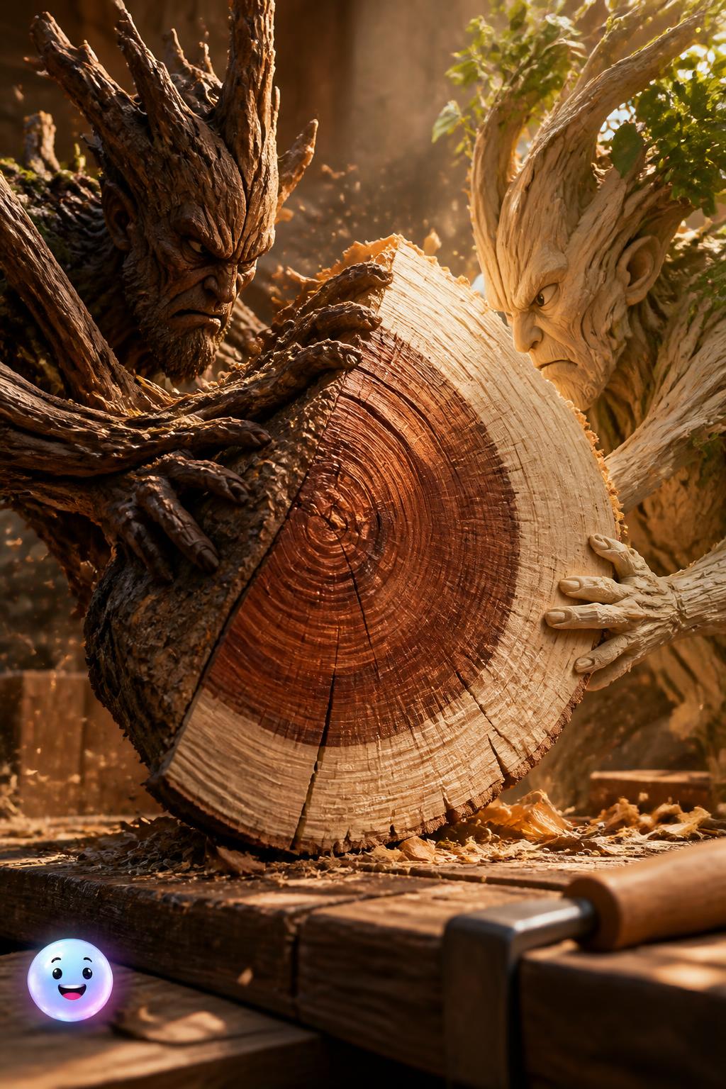 The battle between heartwood and sapwood
