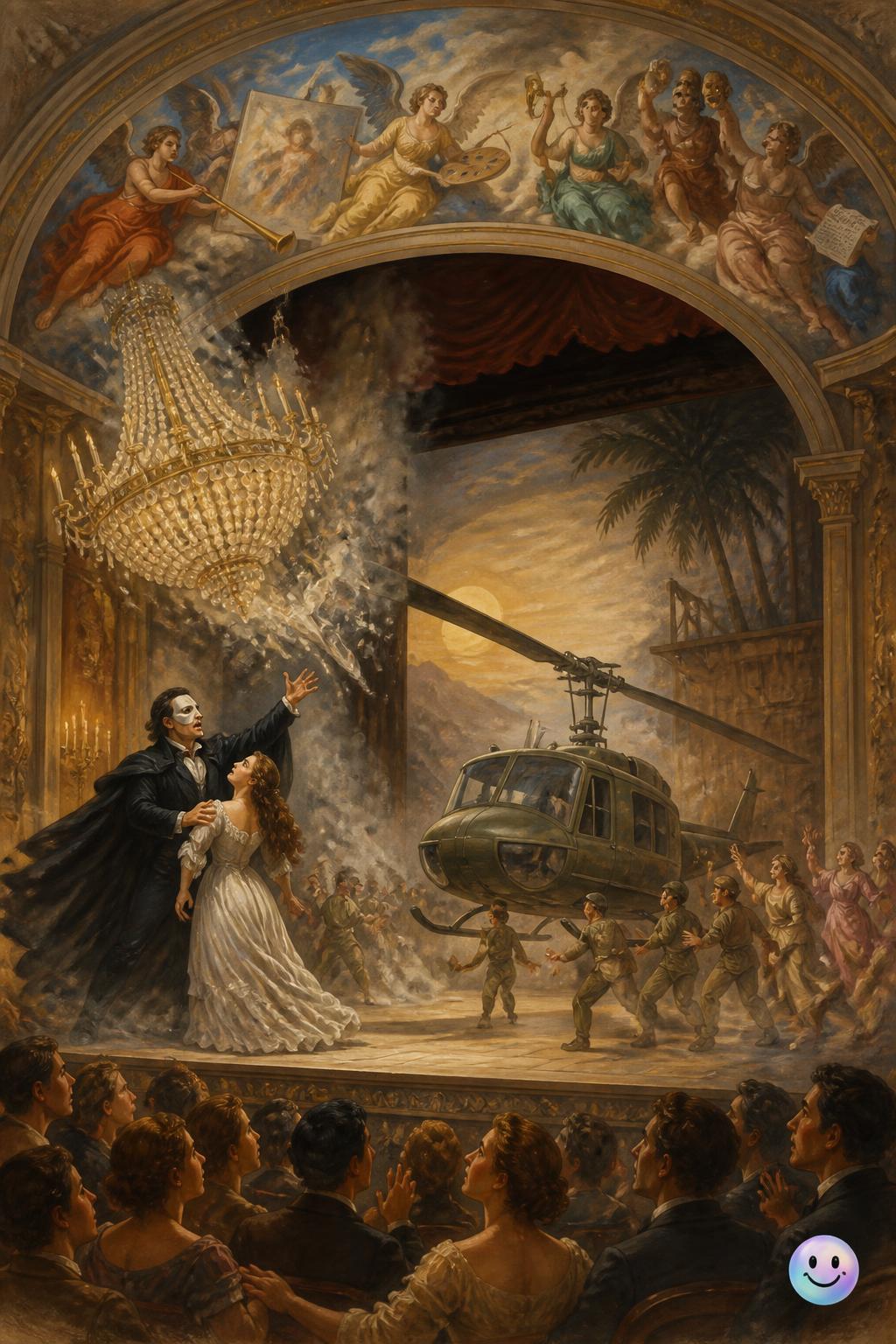 Falling chandeliers and helicopter landings