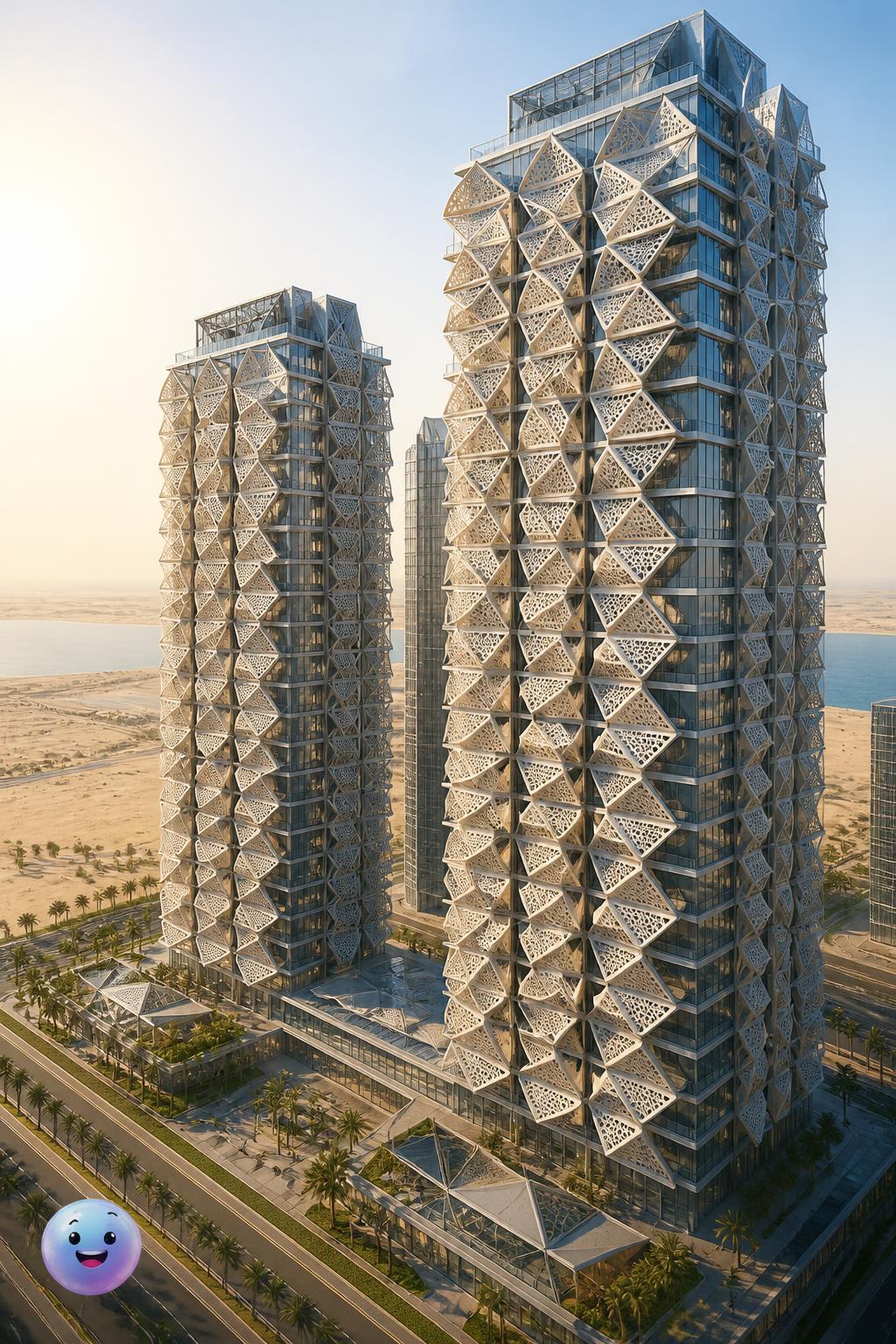 Origami facades that track the desert sun