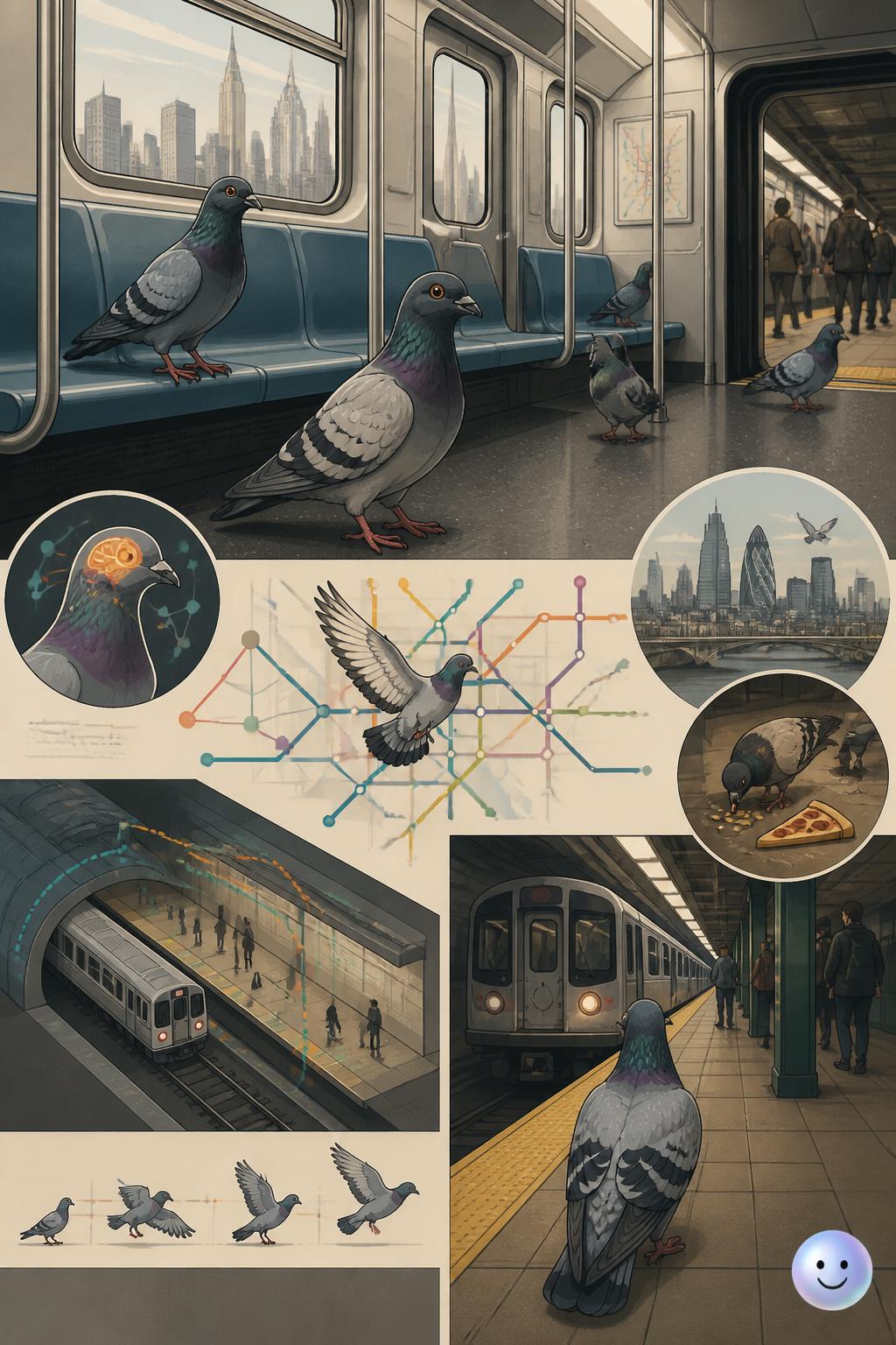 Subway pigeons that ride trains