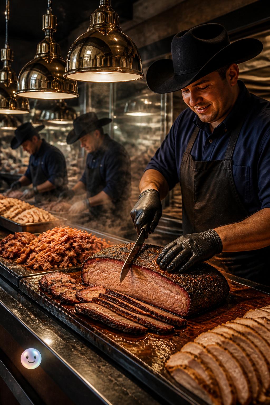 The fresh brisket carving station