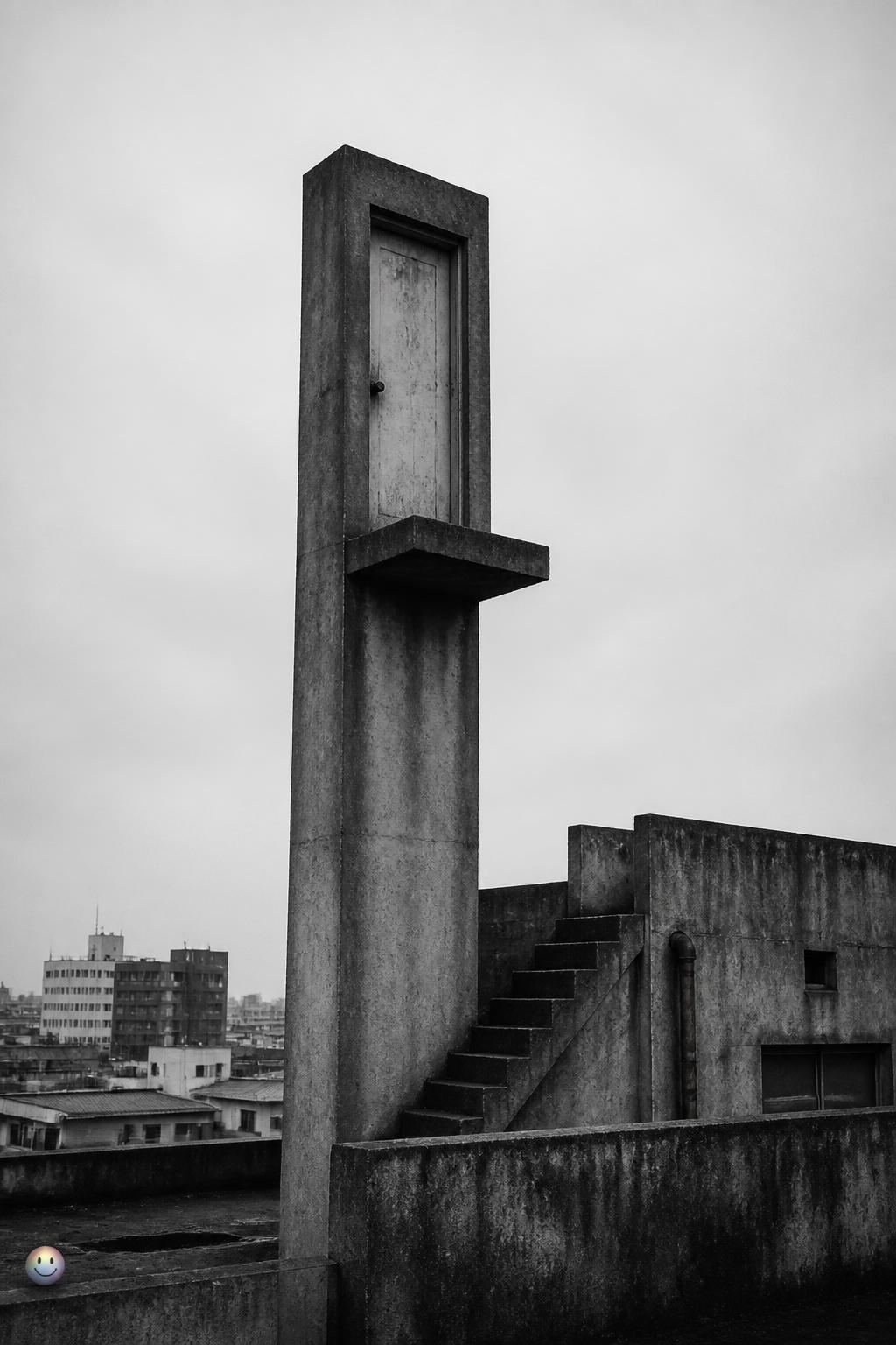 The high-elevation door suspended in air