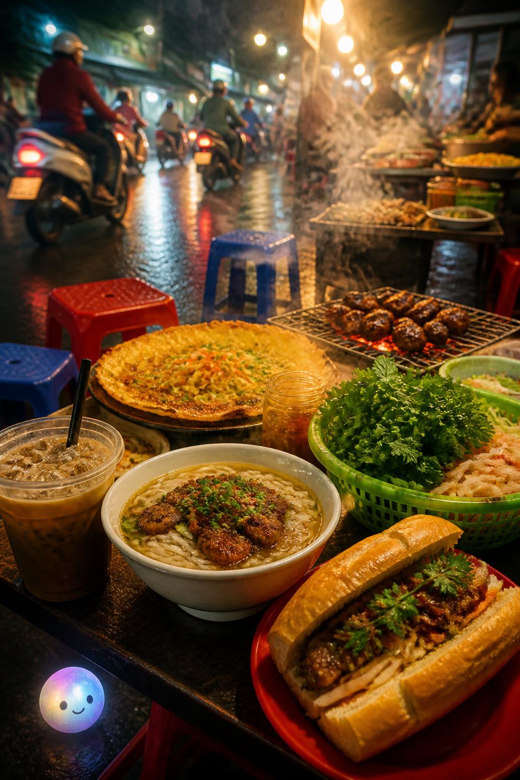Bun cha and charcoal grilled pork