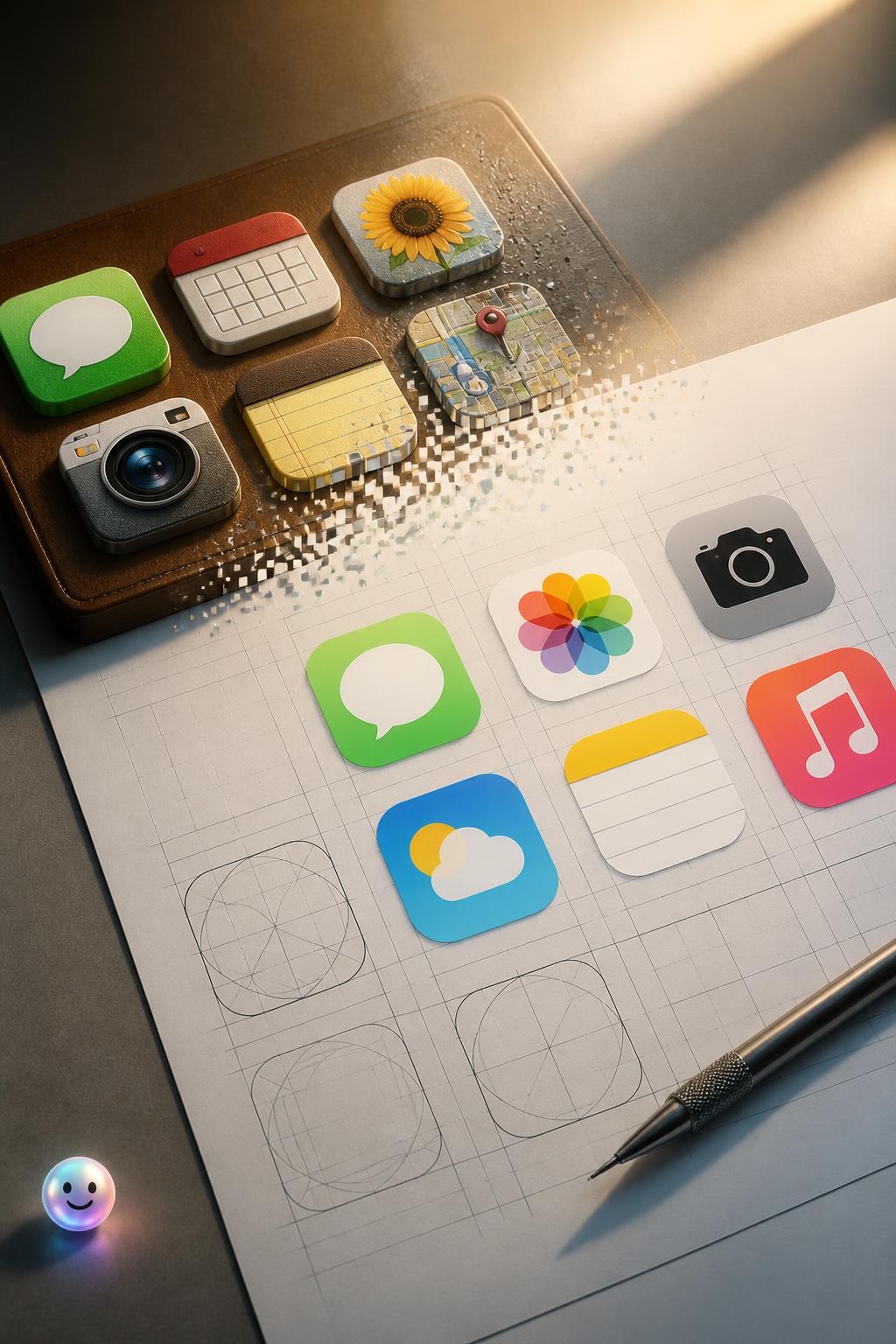 The flat design revolution of iOS 7