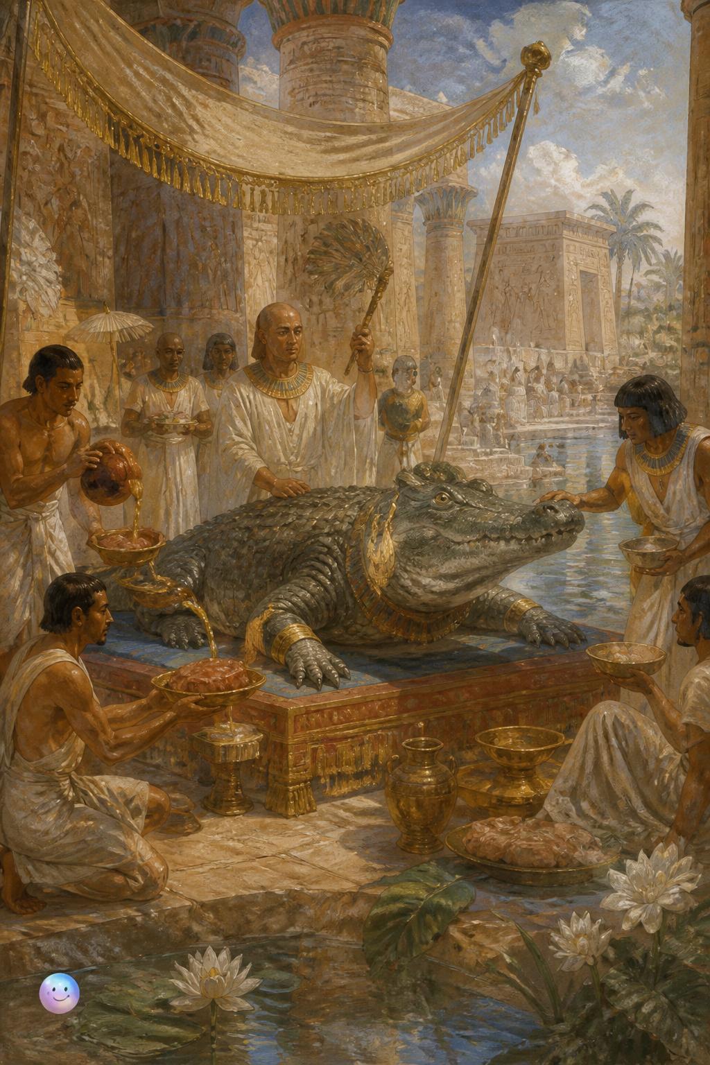 Crocodiles pampered as living gods