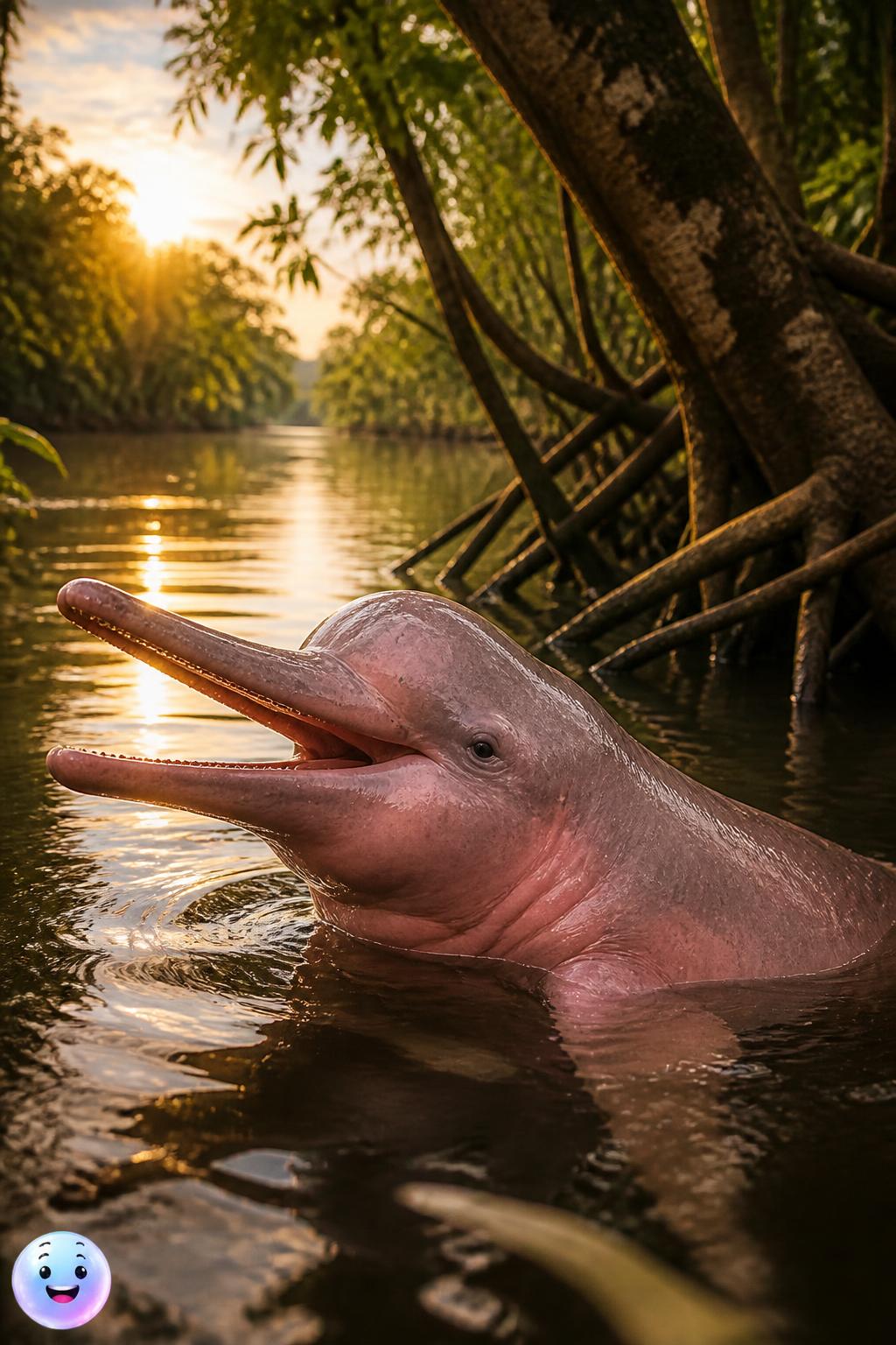 The pink river dolphin