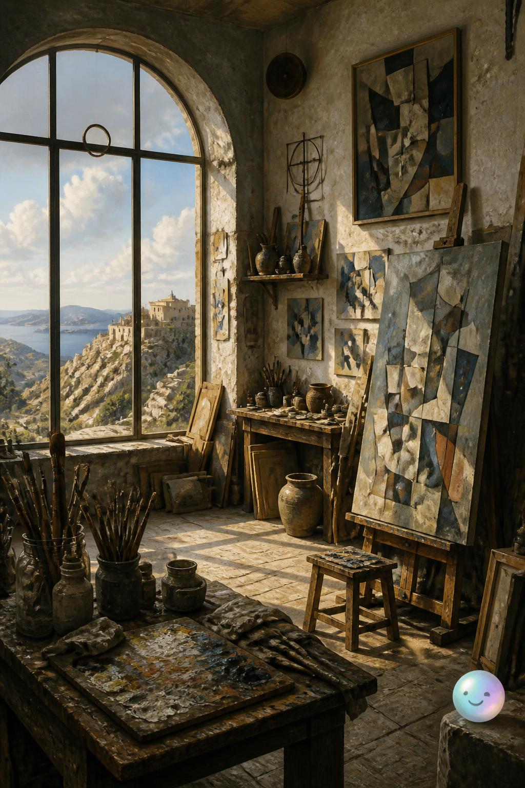 The lonely hermit in his hilltop studio
