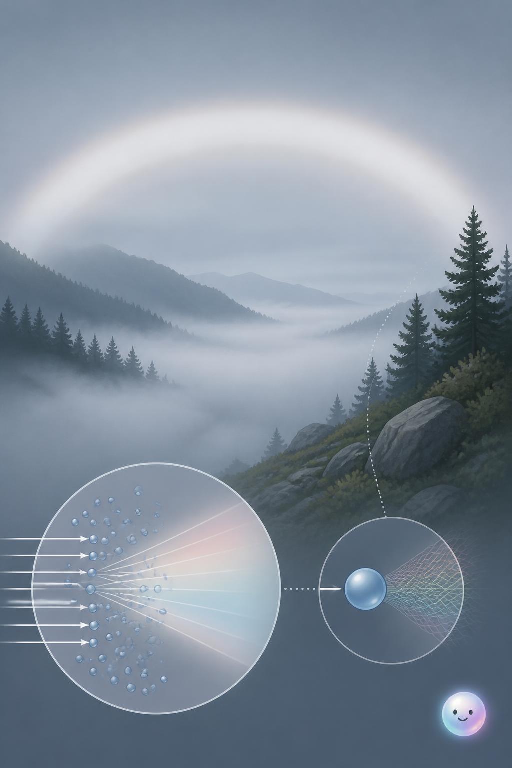 Ghostly white bows in the mist