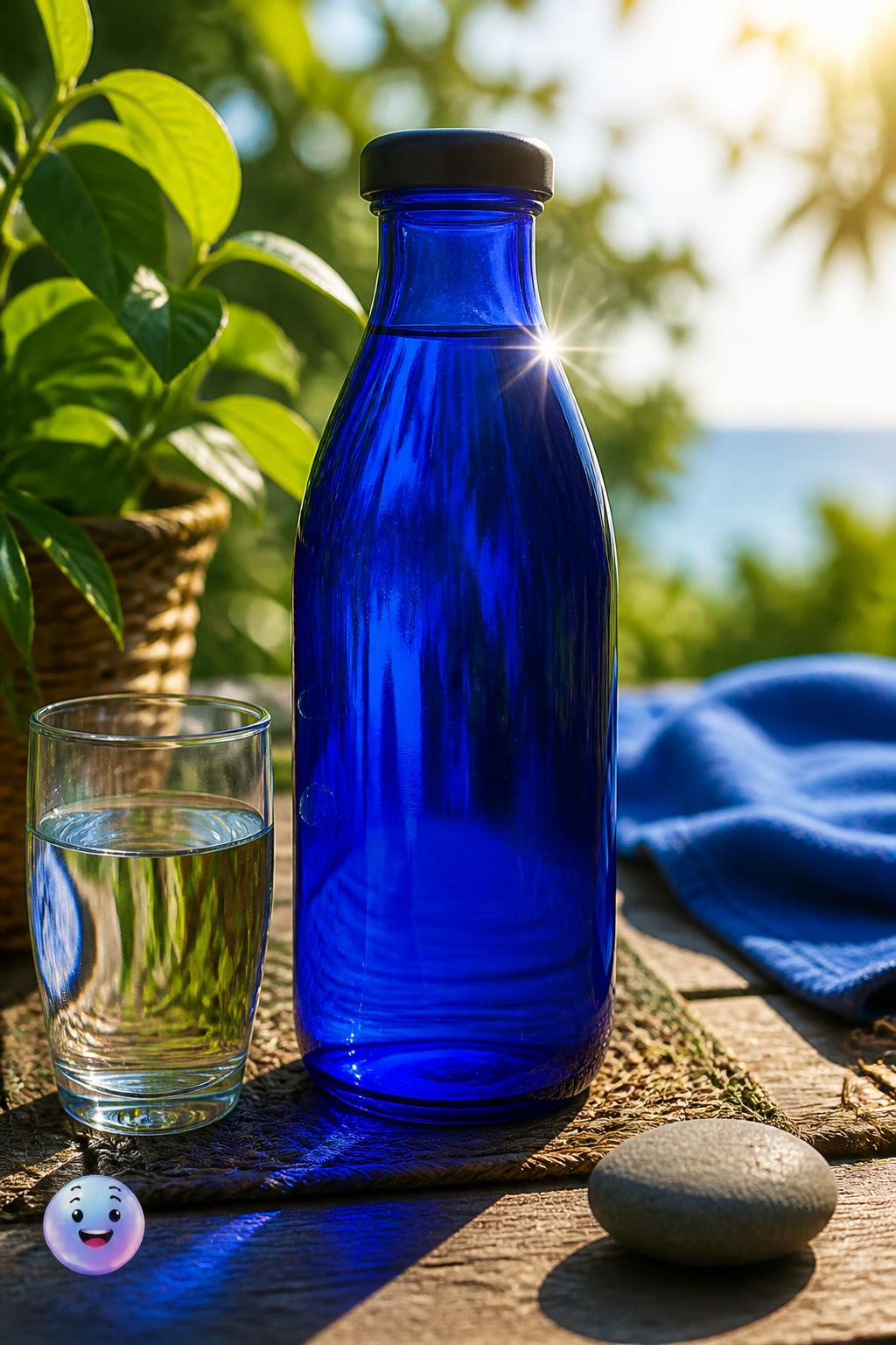 O ritual da água solar azul