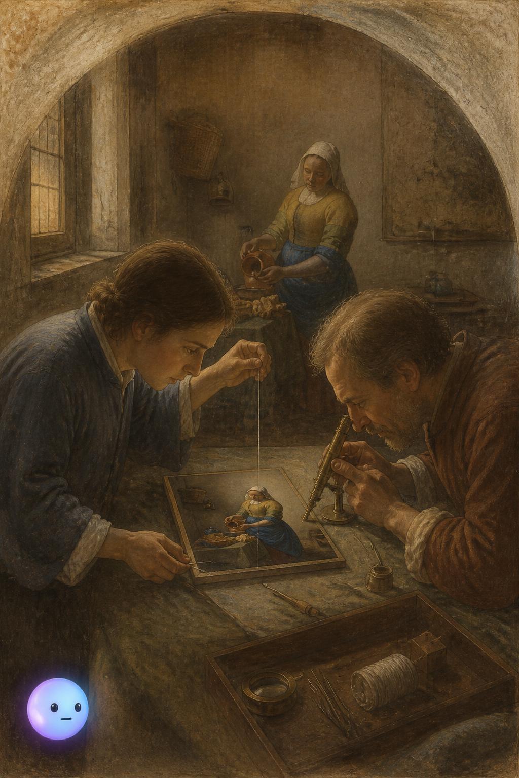 The secret pinholes in the canvas