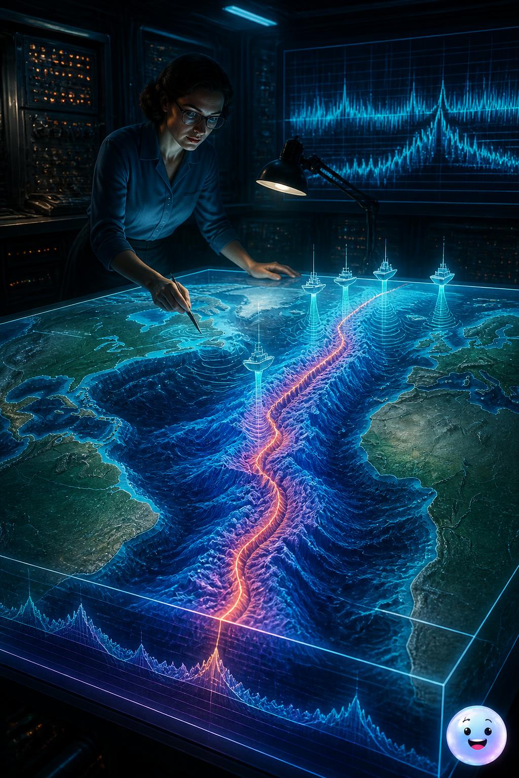 Marie Tharp maps the Atlantic