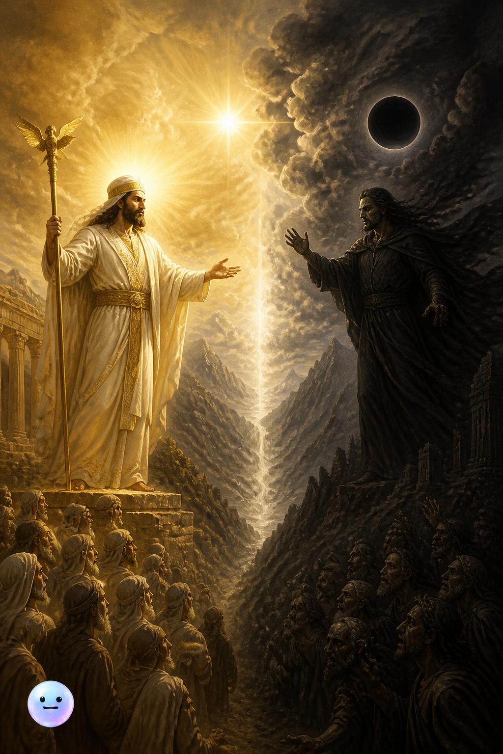 Zoroaster's battle of light and dark