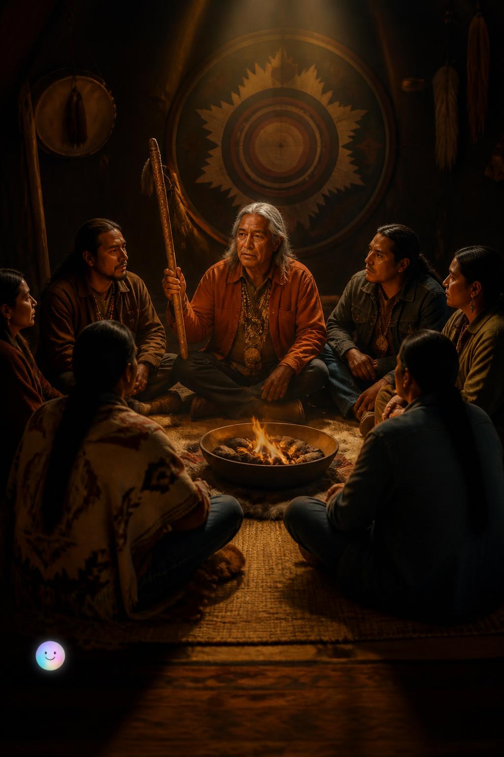 Indigenous council circles and talking sticks