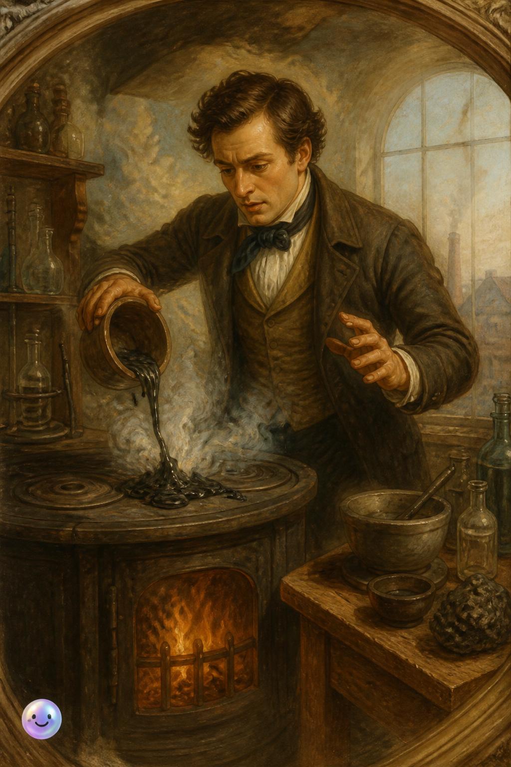 Spilled rubber on a hot stove