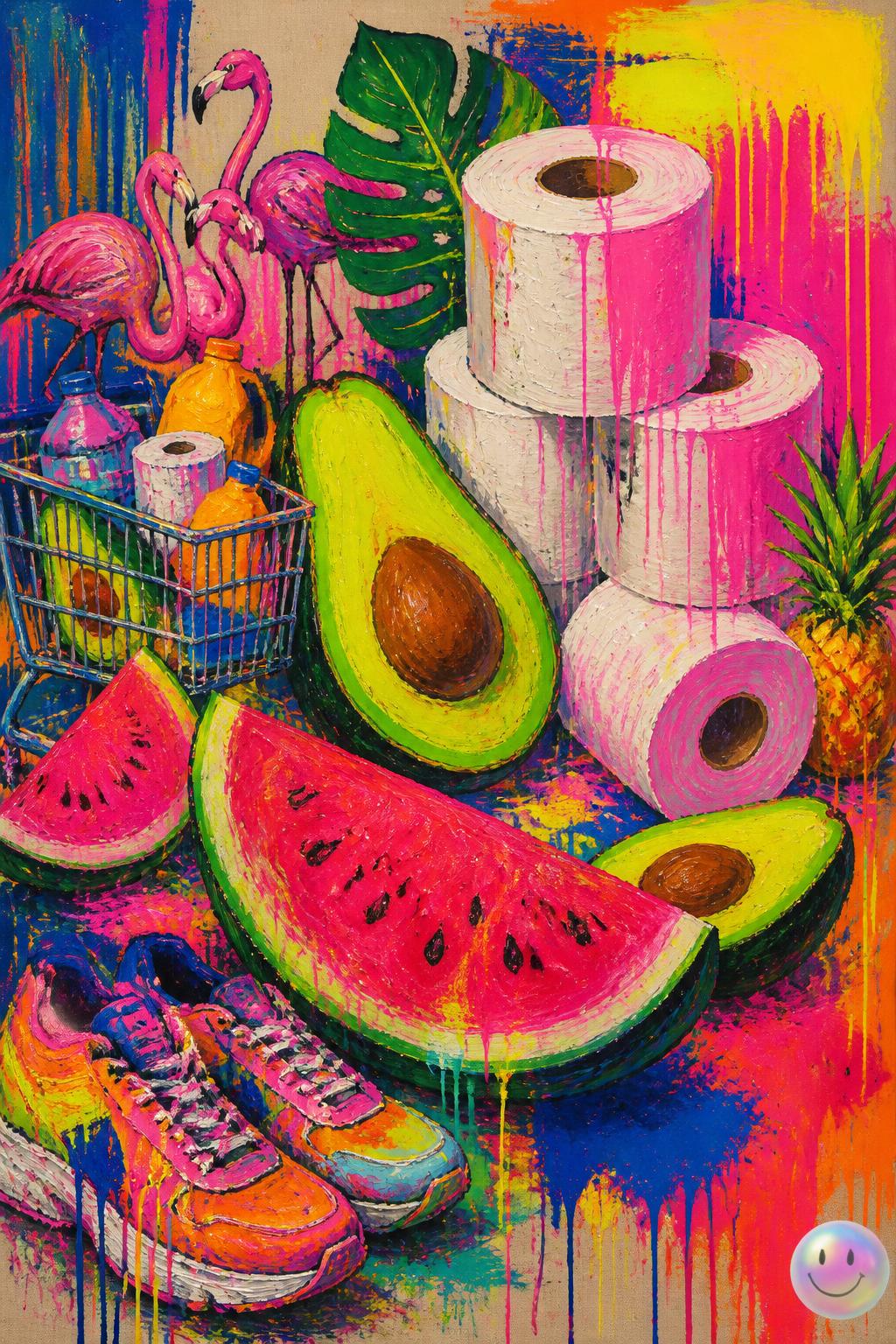El arte de pintar papel higiénico y aguacates