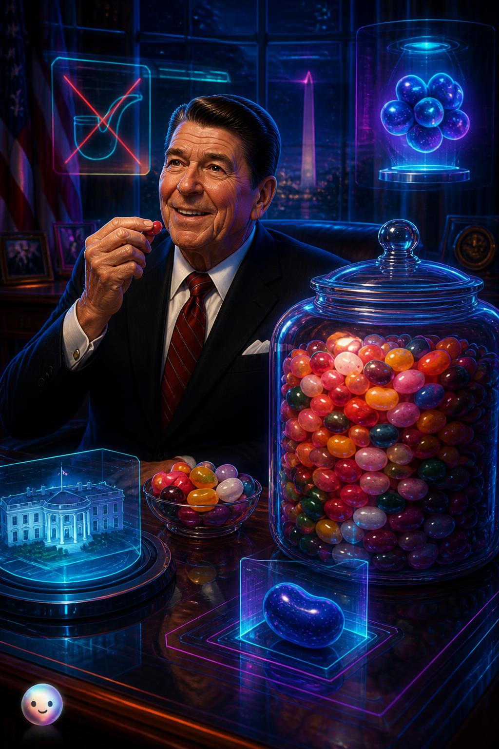 Ronald Reagan and his massive jelly bean jar