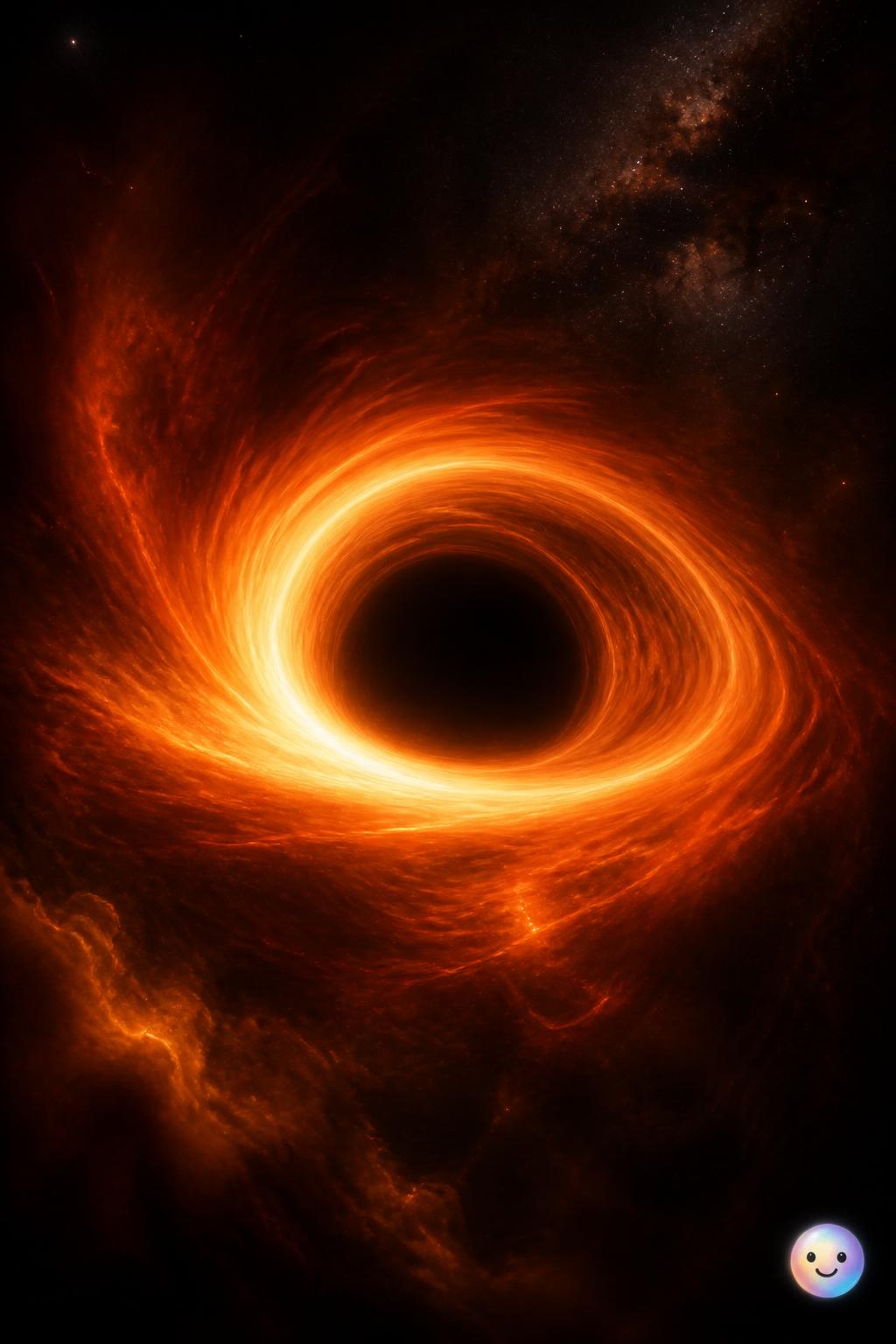 The glowing orange donut of gas