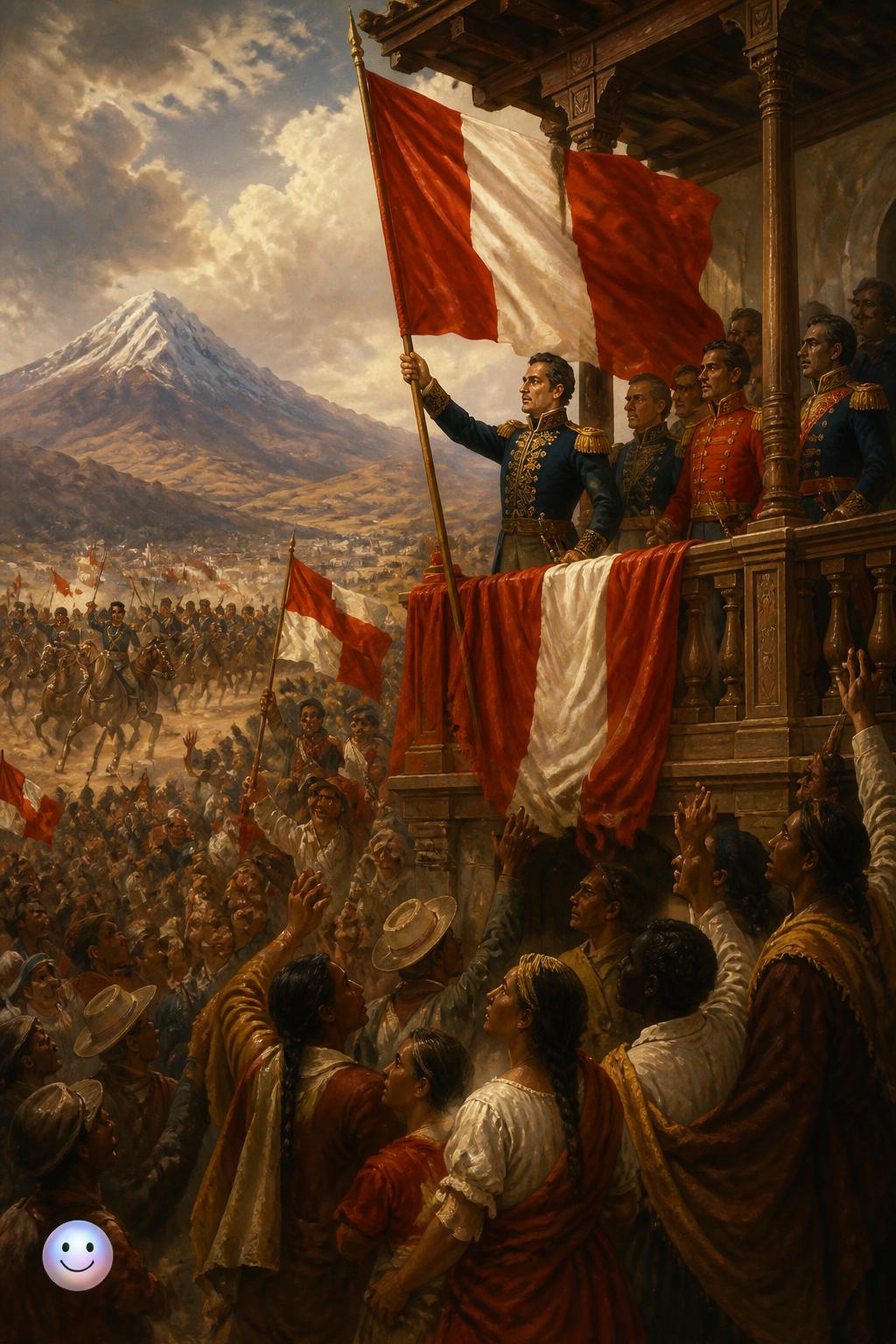 La creación de la primera bandera peruana