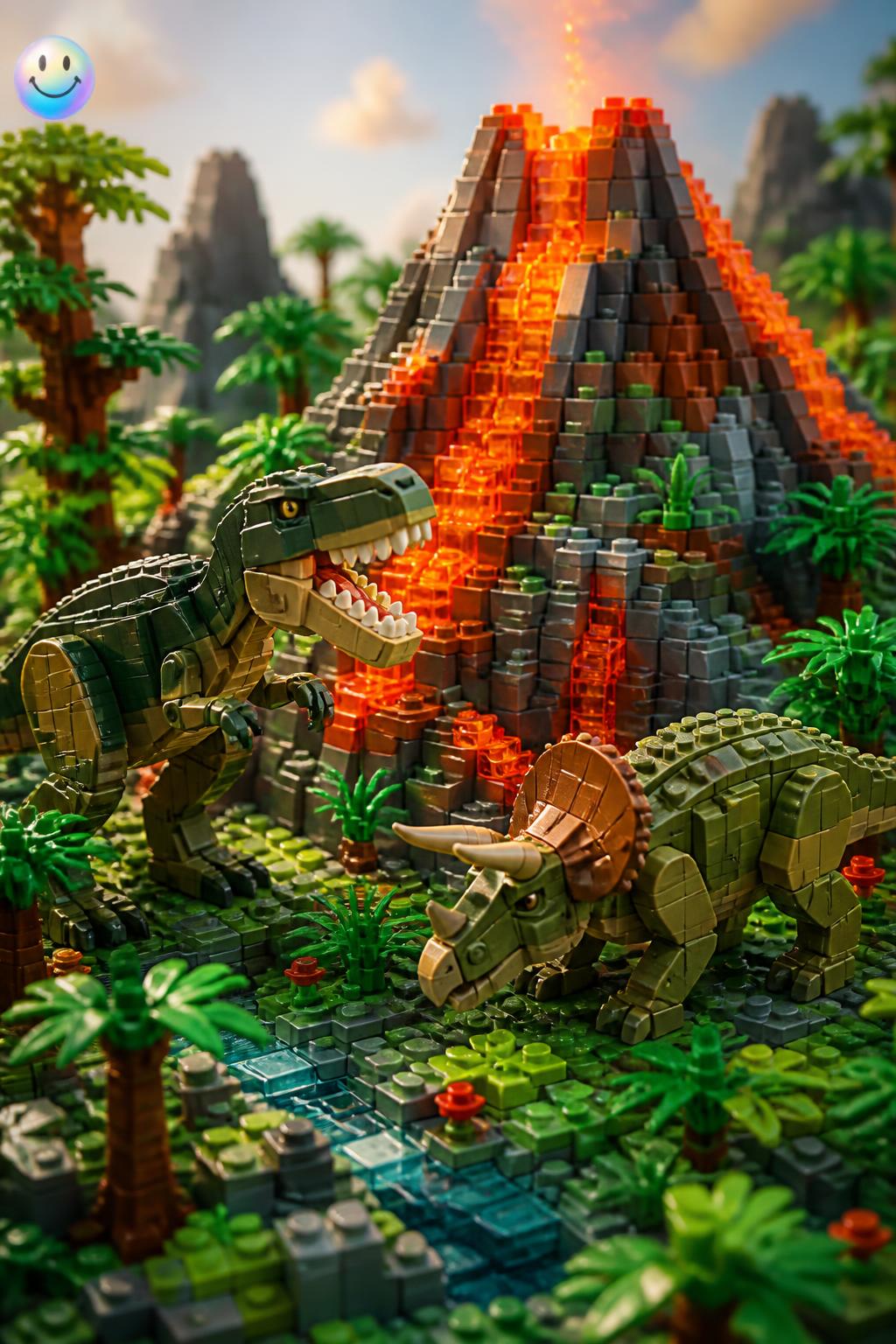 Constructing a bubbling LEGO volcano