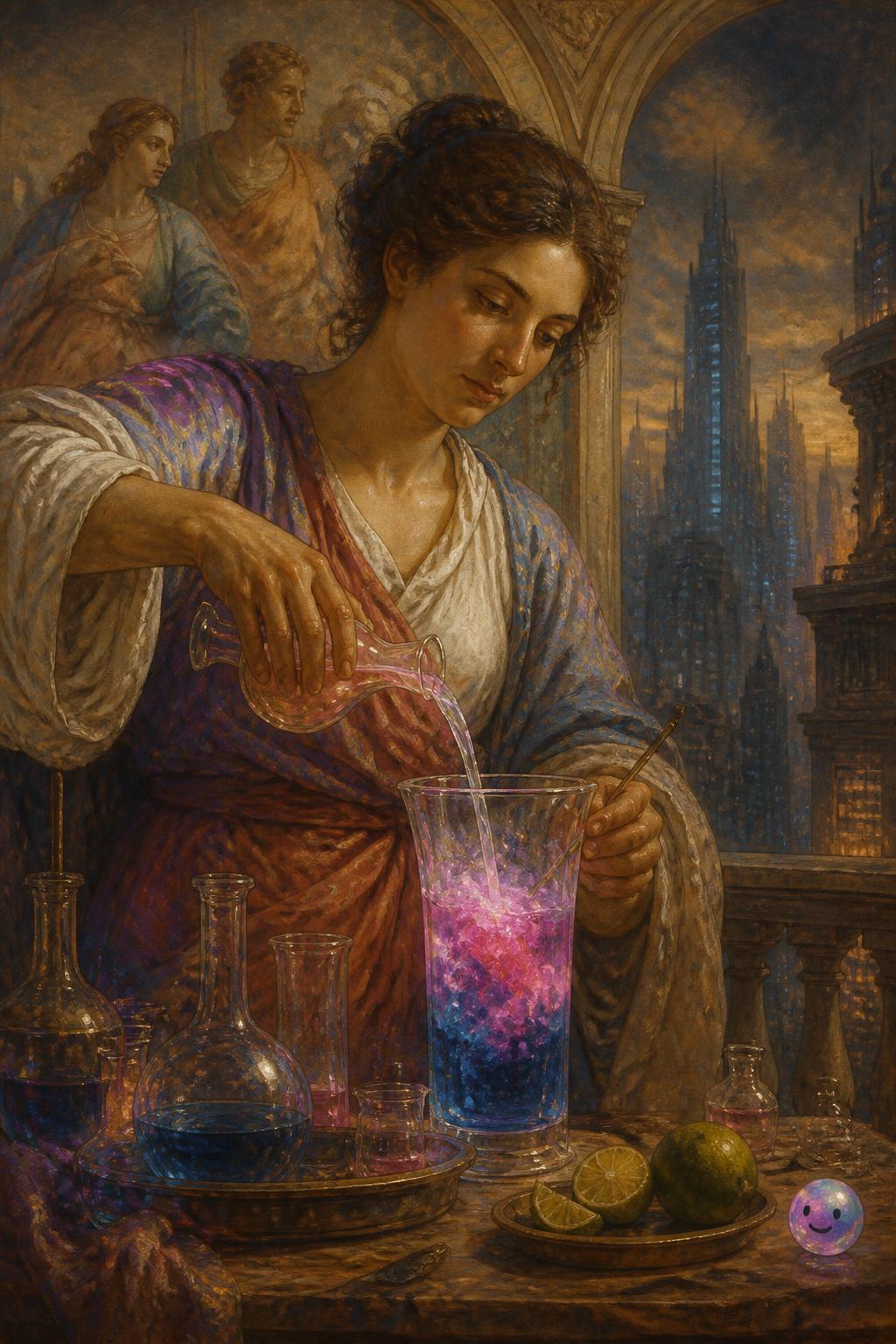 Color-changing liquid cyberware