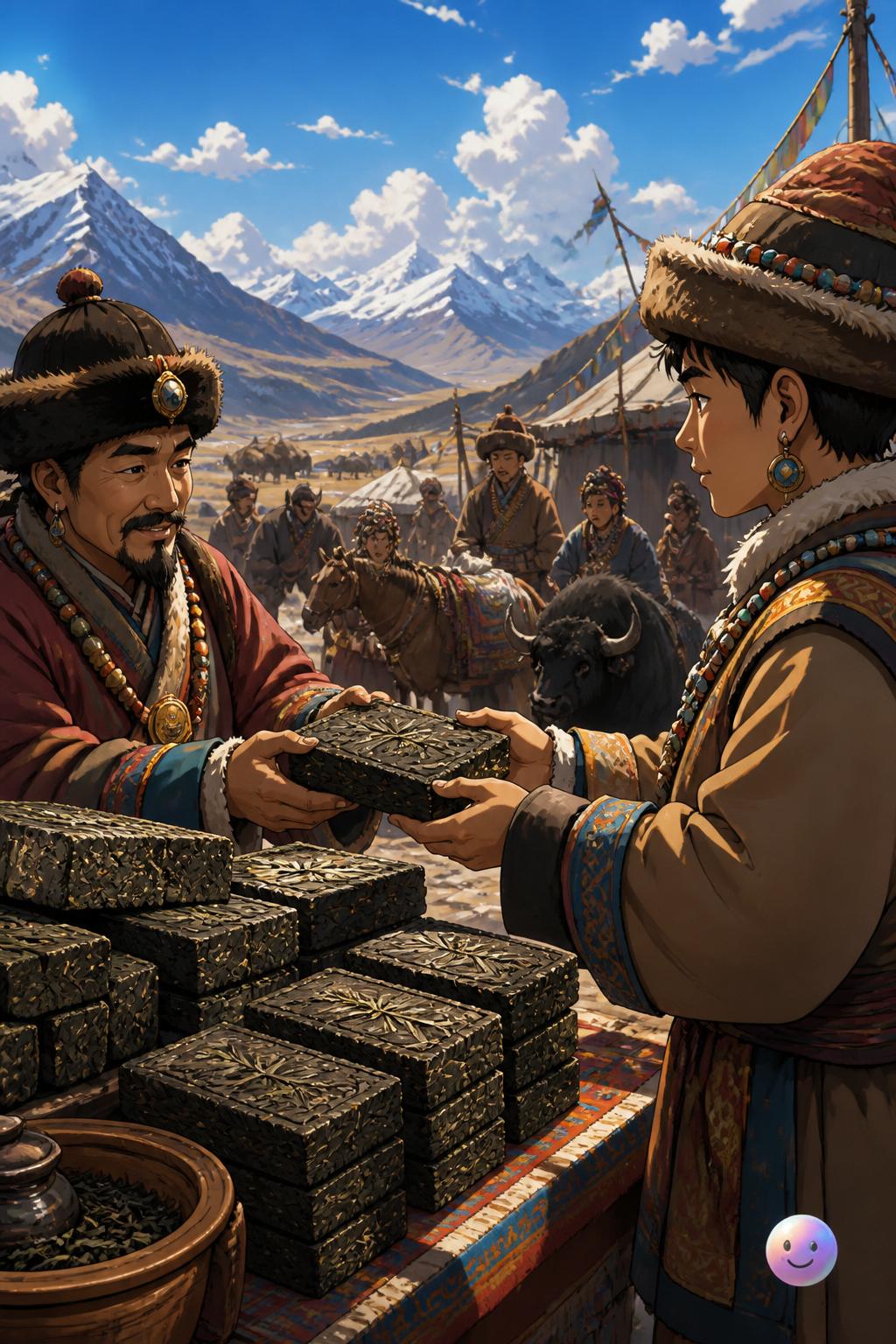 Solid tea bricks used as currency