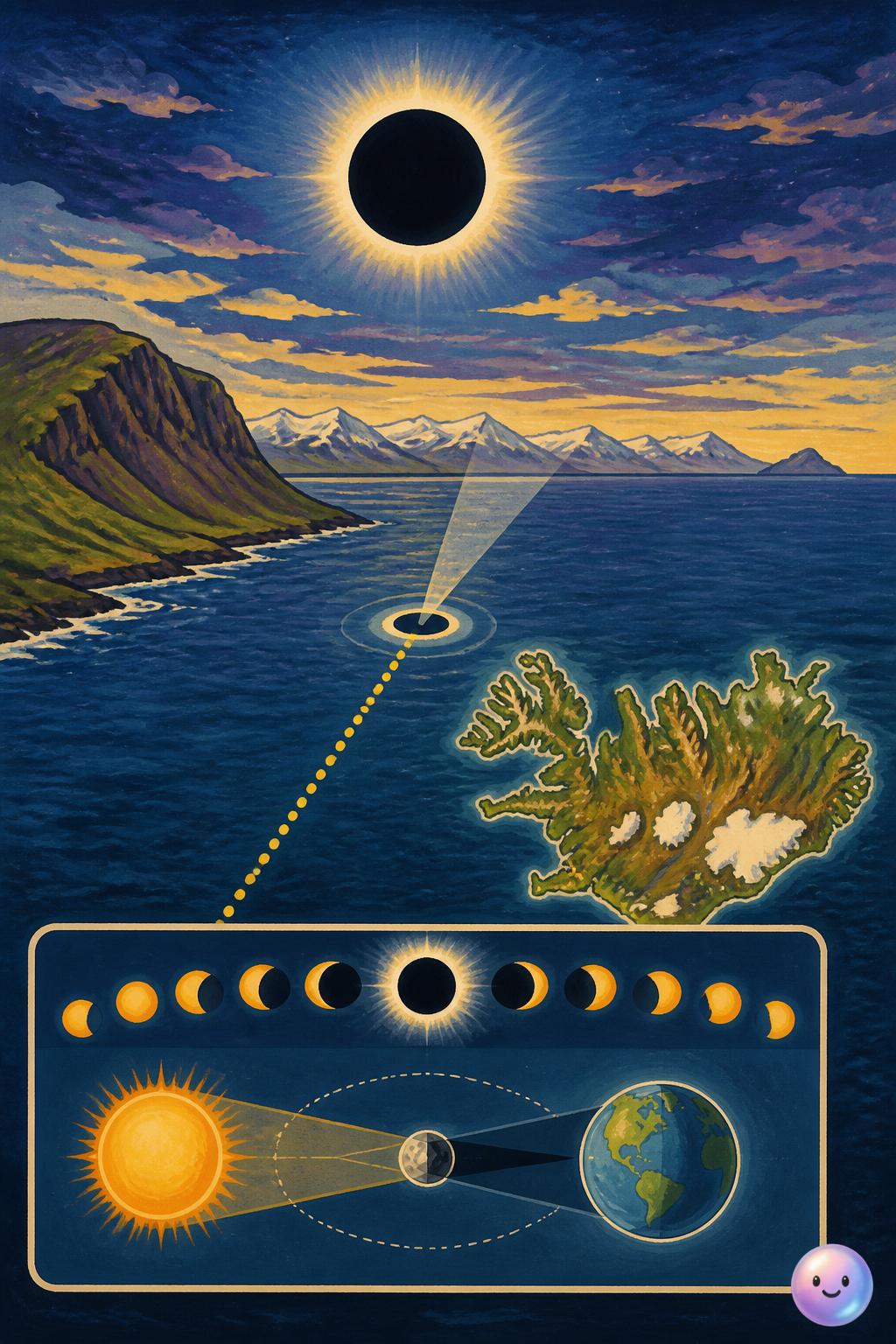 El punto de máximo eclipse en Islandia