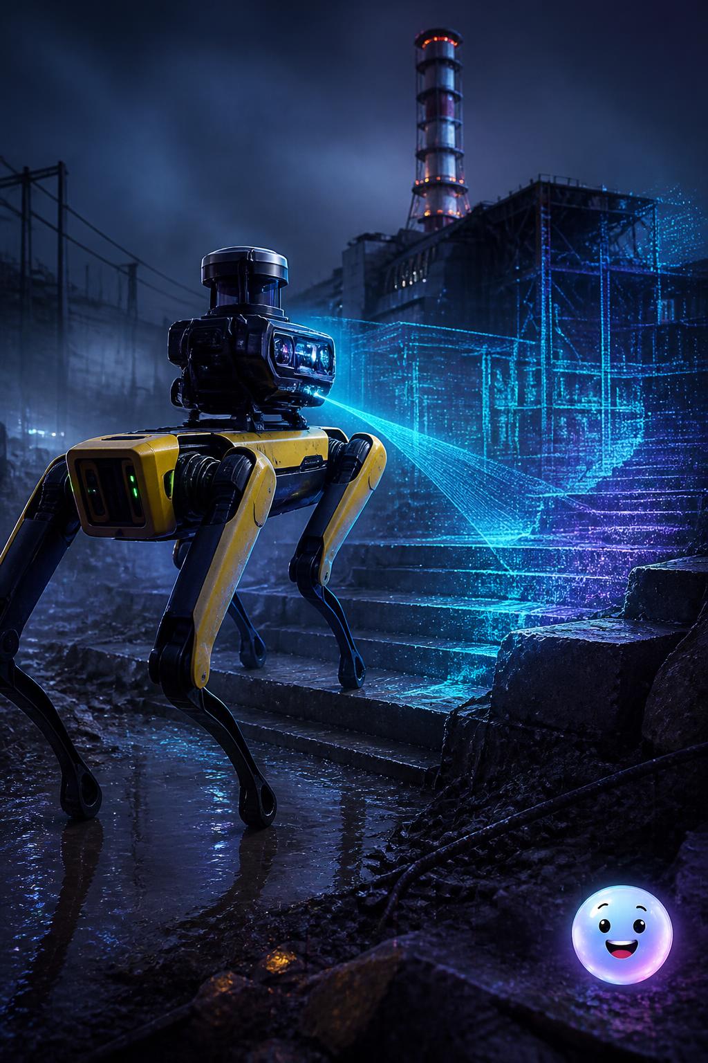 The robotic dogs scouting dangerous terrain