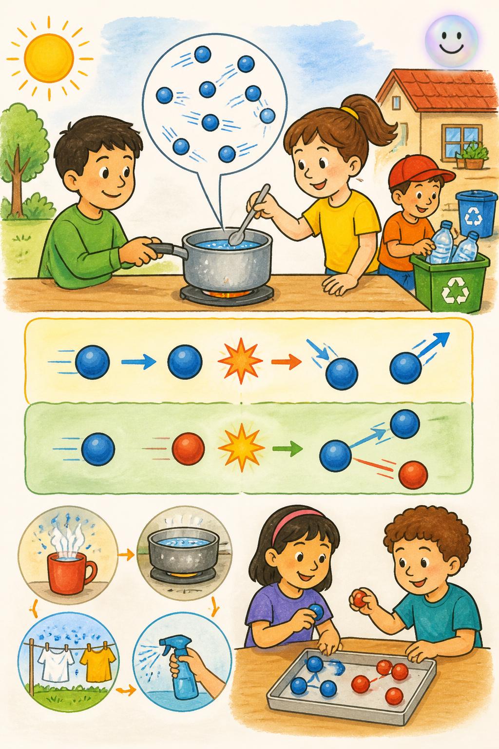 Conducción y el choque de átomos