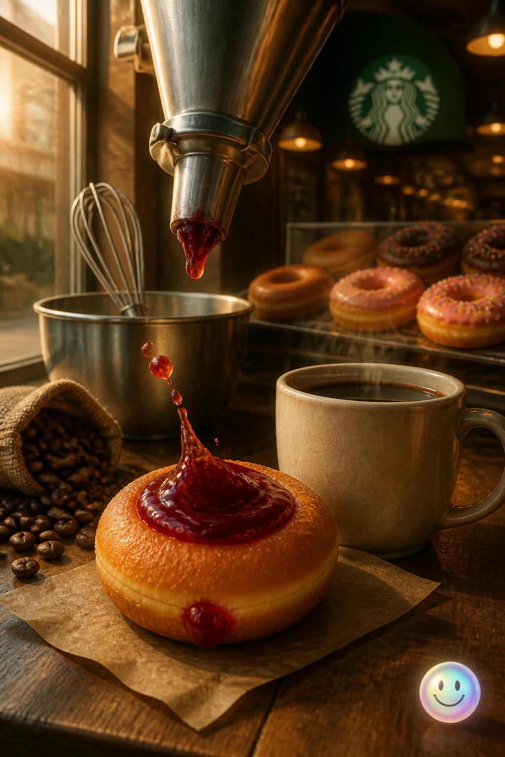 Squirting jelly at Dunkin Donuts