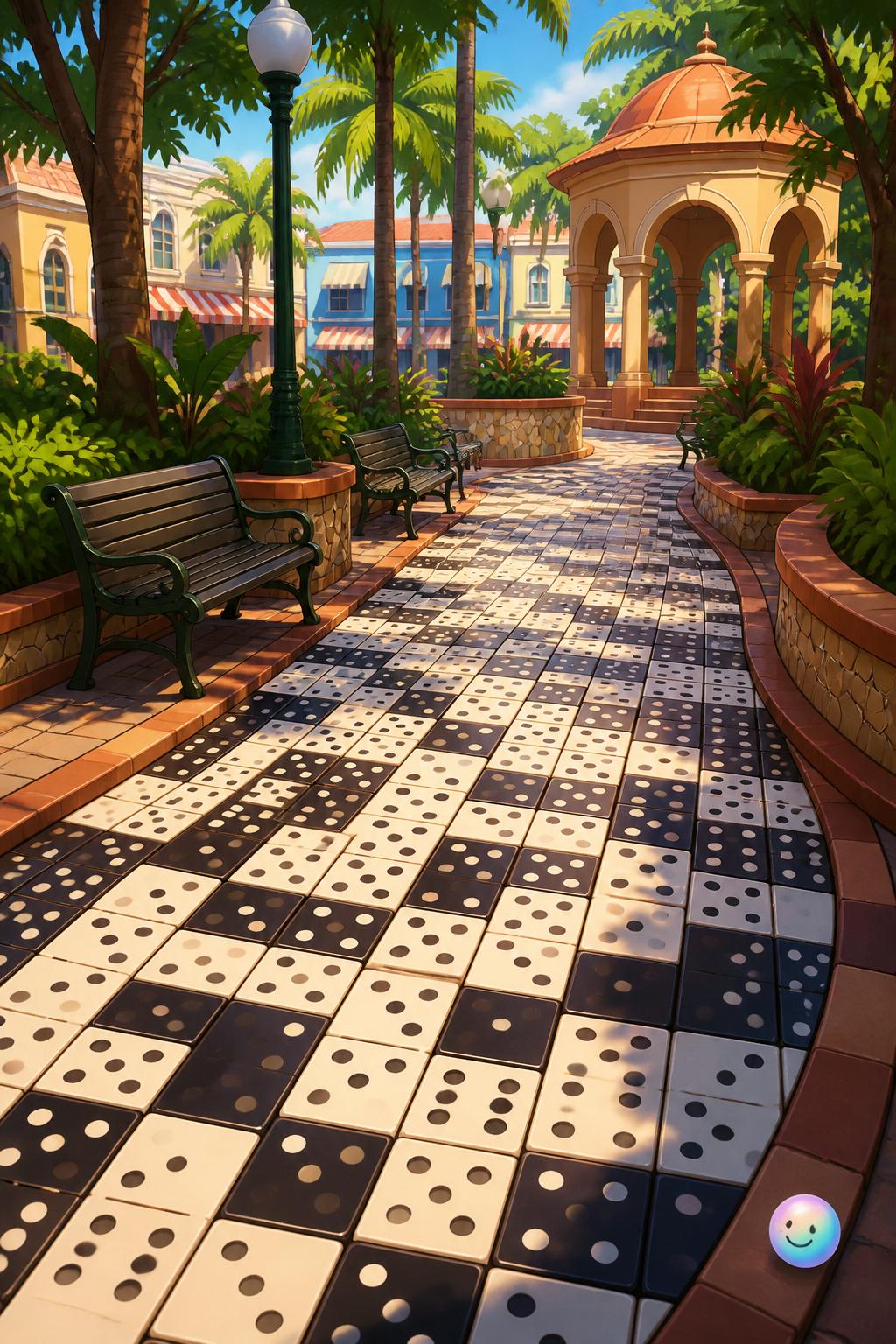 Walkways paved with domino tiles