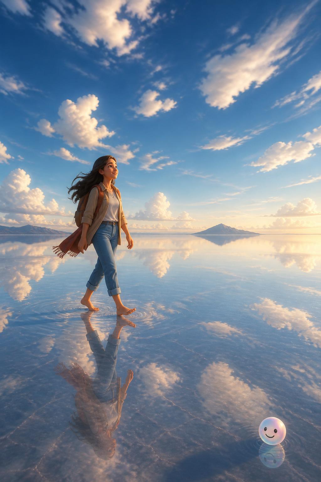 Walking on water at Salar de Uyuni